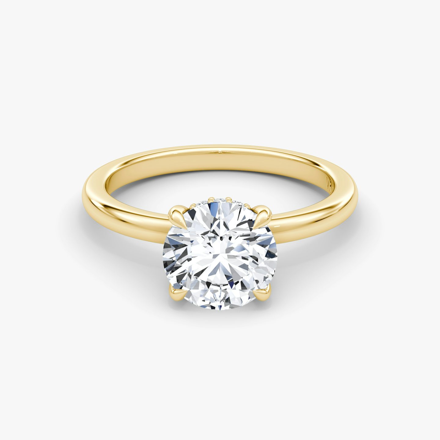 The Floating Solitaire | Round Brilliant | 18k | Yellow Gold | bandAccent: Plain | caratWeight: 1.0ct | diamondOrientation: vertical