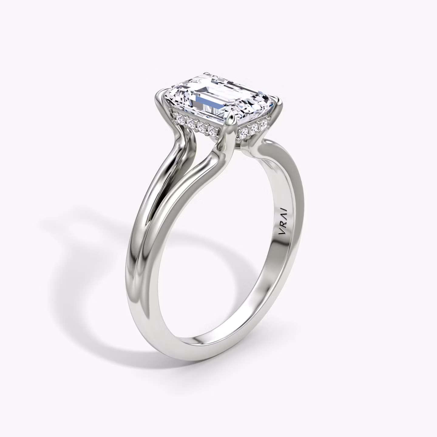 The Floating Split Band Emerald | White Gold