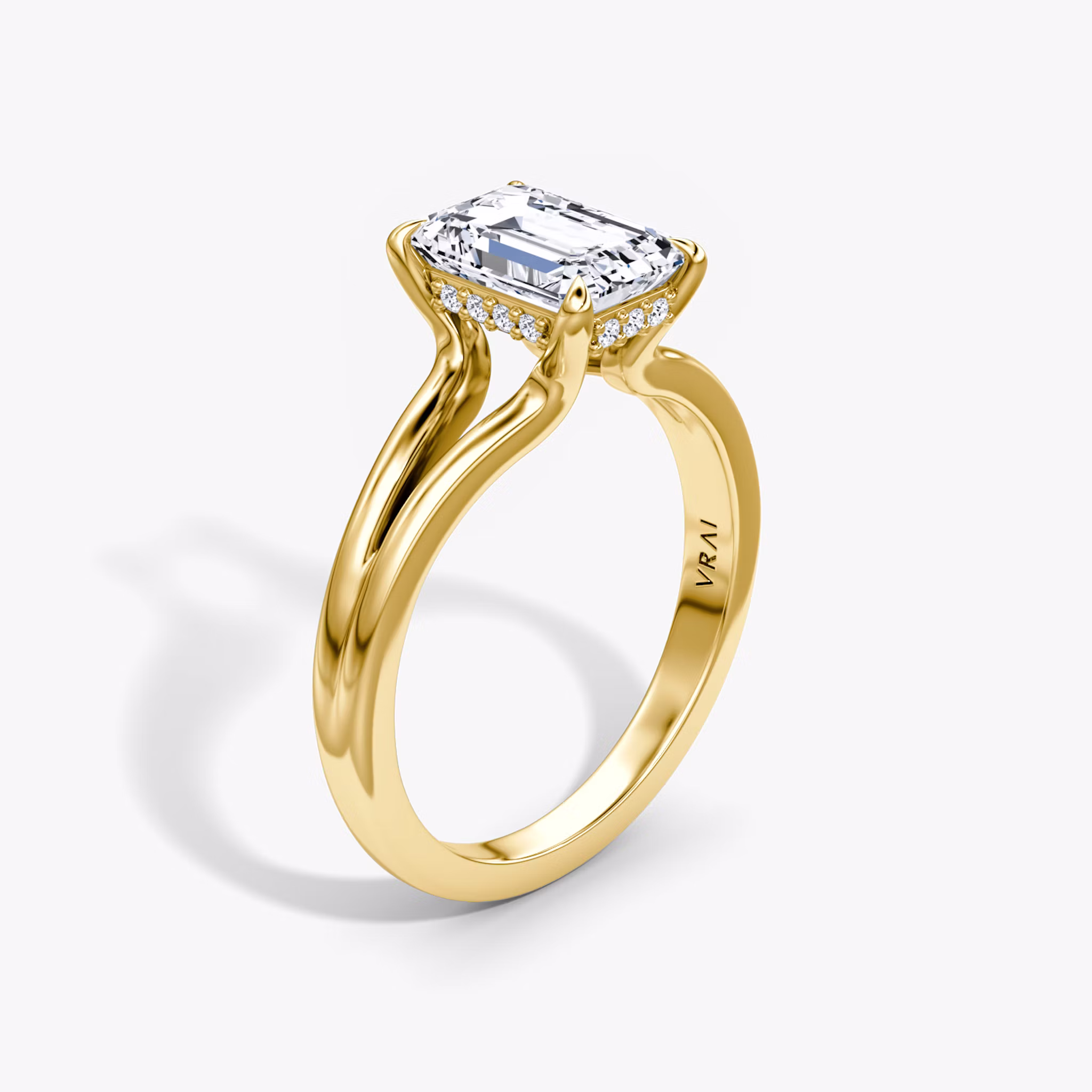 The Floating Split Band Emerald | Yellow Gold