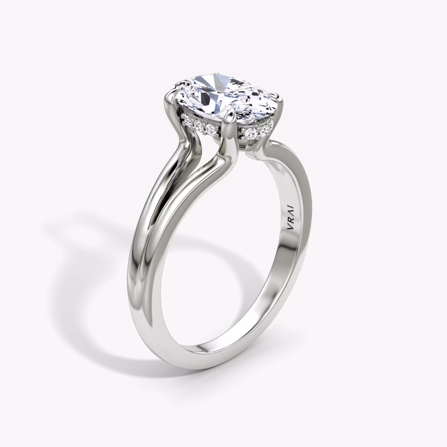The Floating Split Band Oval | Platinum