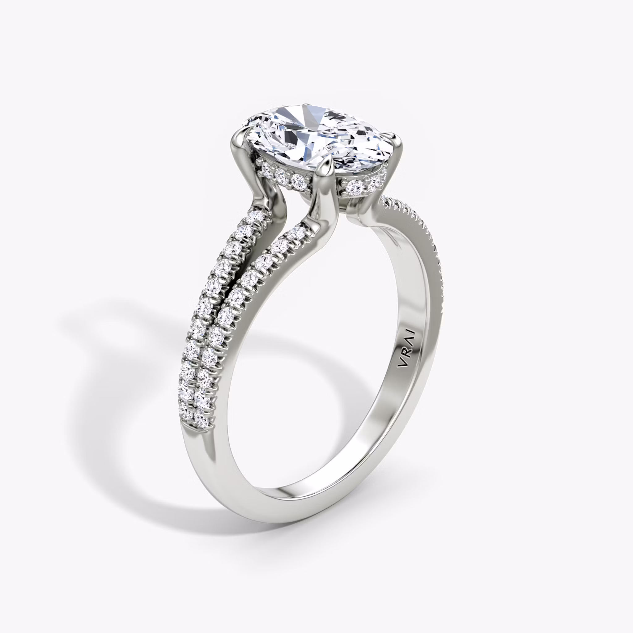 Floating Split Band Oval | Platinum