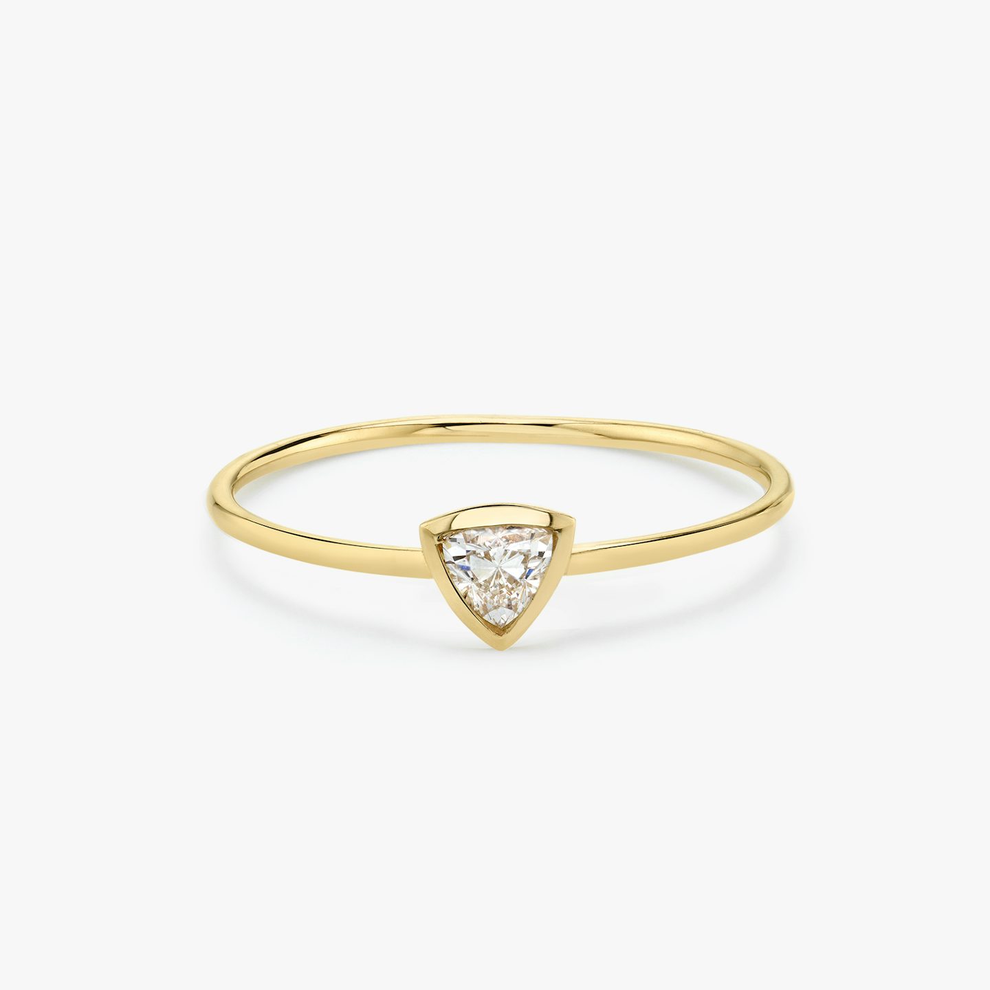 Knife-Edge Bezel Ring | Trillion | 14k | Yellow Gold