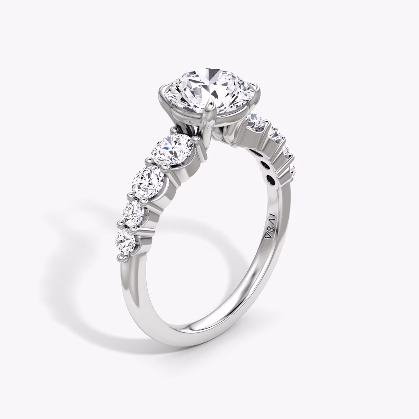 The Graduated Band | Round Brilliant | Platinum | bandAccent: Plain | caratWeight: other | diamondOrientation: vertical