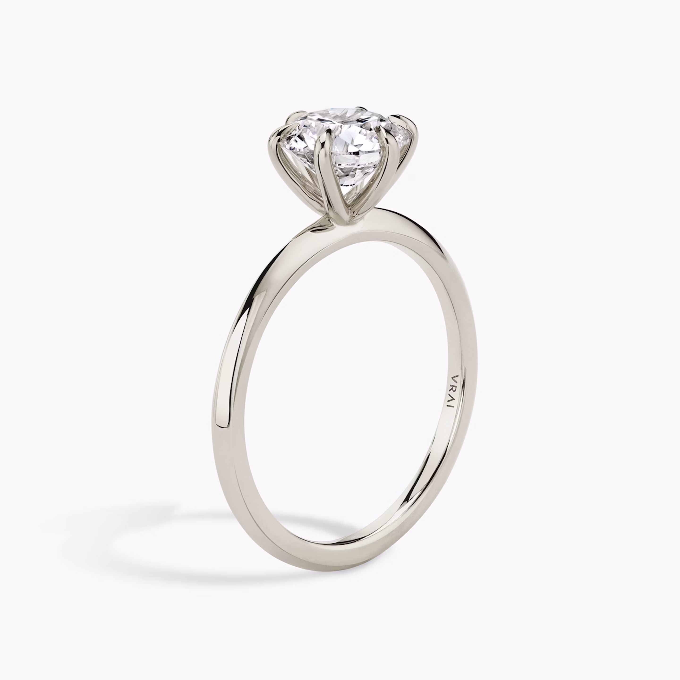 Knife Edge Round Brilliant Diamond Ring