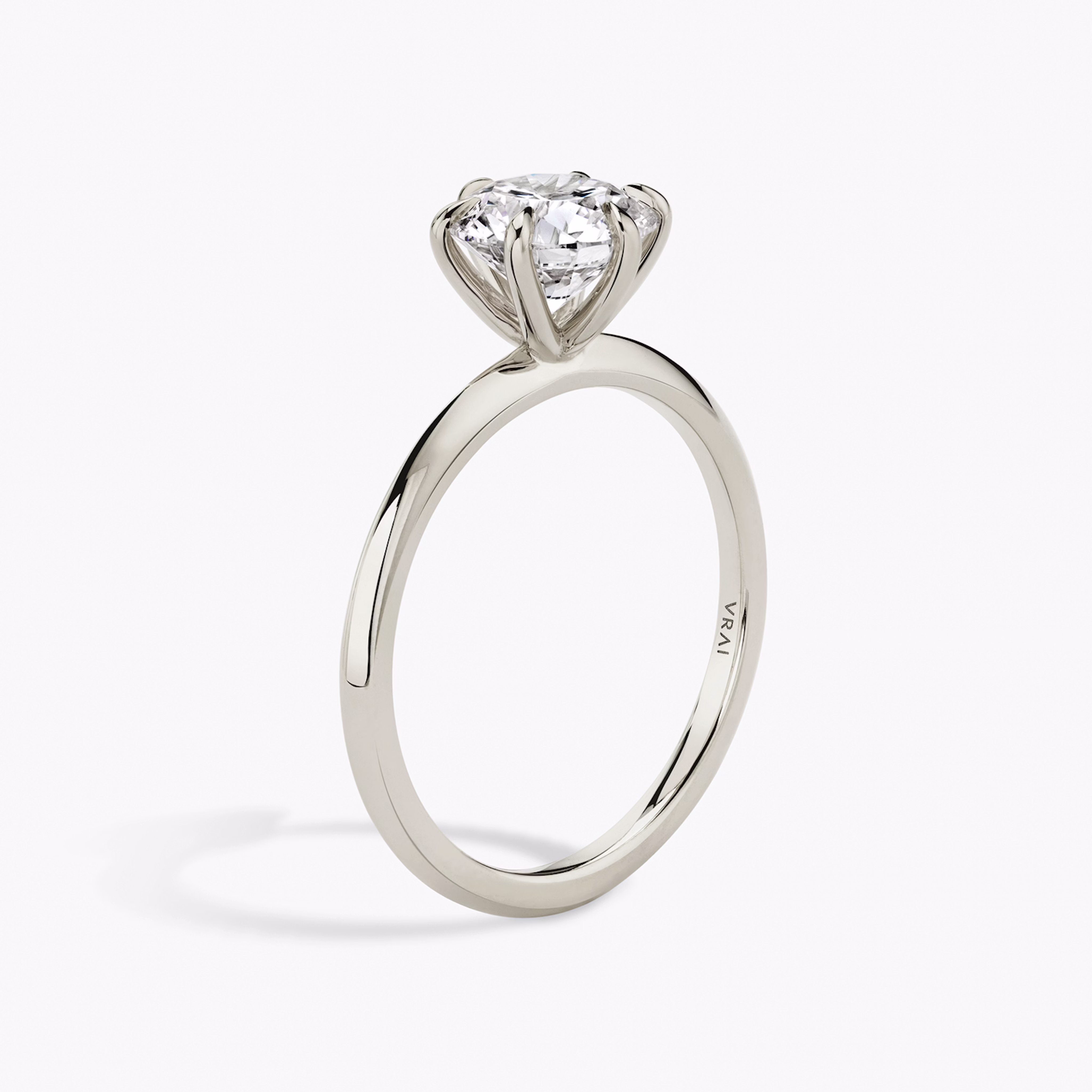 Knife Edge Round Brilliant Diamond Ring