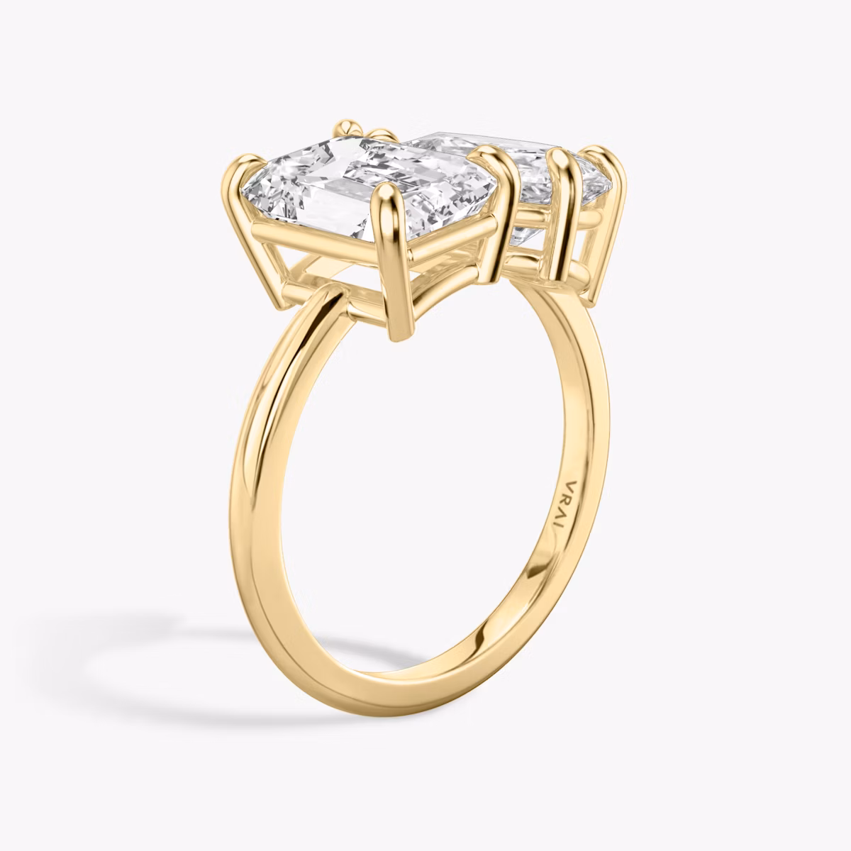 The Toi et Moi | Emerald and Pear | 18k | Yellow Gold | bandAccent: Plain | diamondOrientation: vertical | caratWeight: other