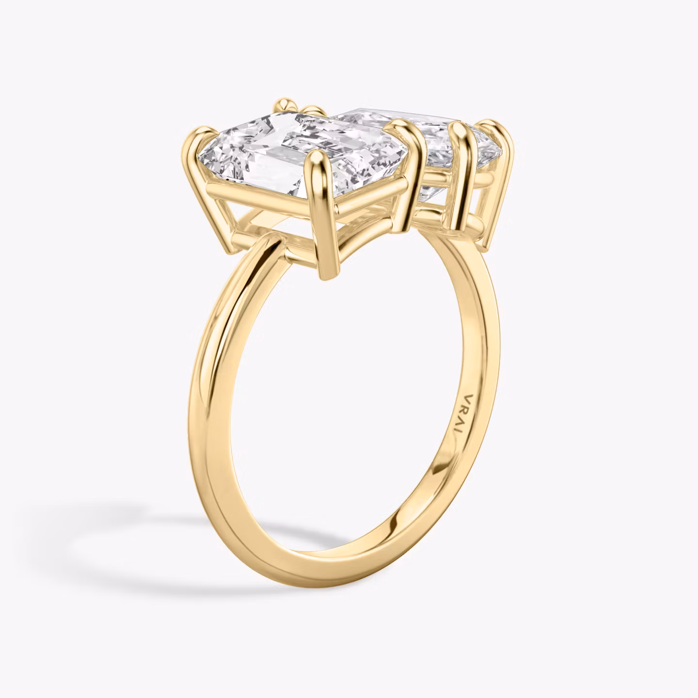 The Toi et Moi | Emerald and Pear | 18k | Yellow Gold | bandAccent: Plain | diamondOrientation: vertical | caratWeight: other