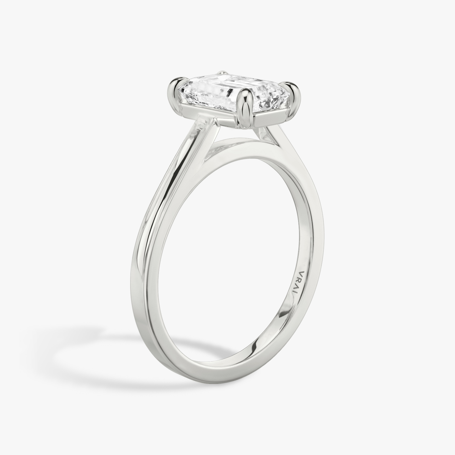 Anillo de compromiso Cathedral Esmeralda | White Gold