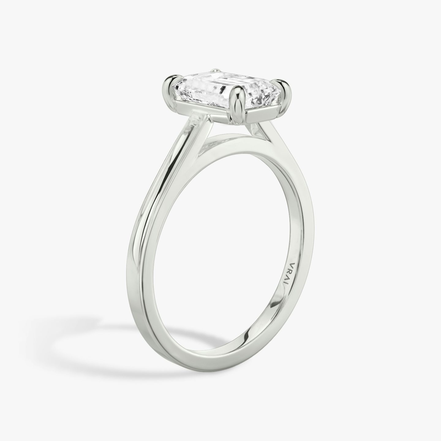 The Cathedral | Emerald | 18k | White Gold | bandAccent: Plain | diamondOrientation: vertical | caratWeight: other