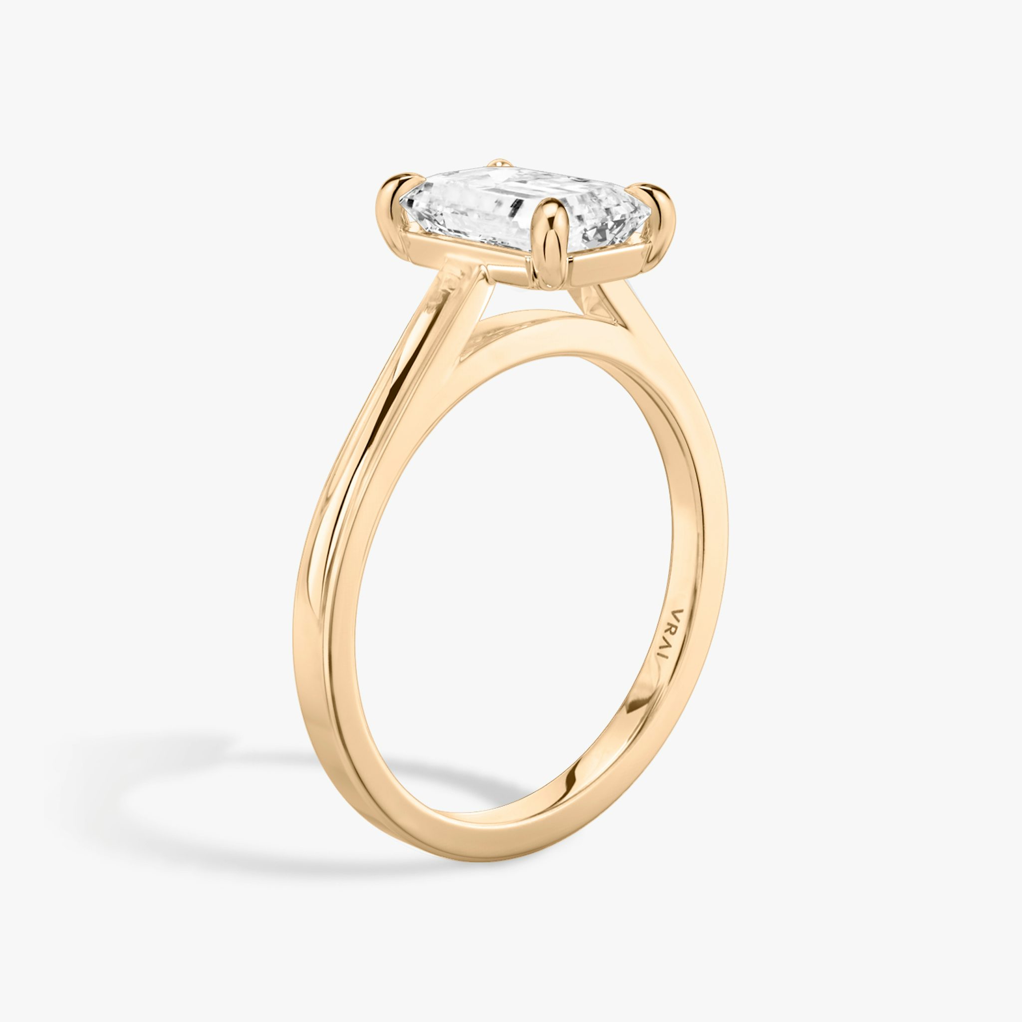 The Cathedral | Emerald | 14k | Rose Gold | bandAccent: Plain | diamondOrientation: vertical | caratWeight: other