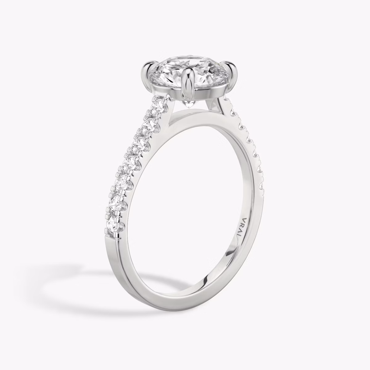 The Cathedral | Round Brilliant | Platinum | bandAccent: Pavé | caratWeight: other | diamondOrientation: vertical