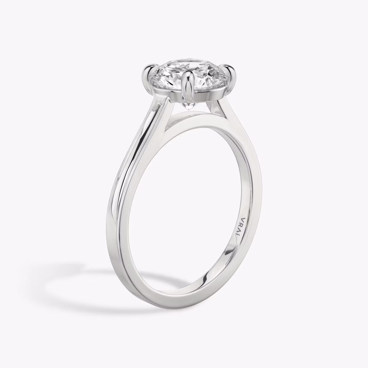 The Cathedral | Round Brilliant | 18k | White Gold | bandAccent: Plain | caratWeight: 1.5ct | diamondOrientation: vertical