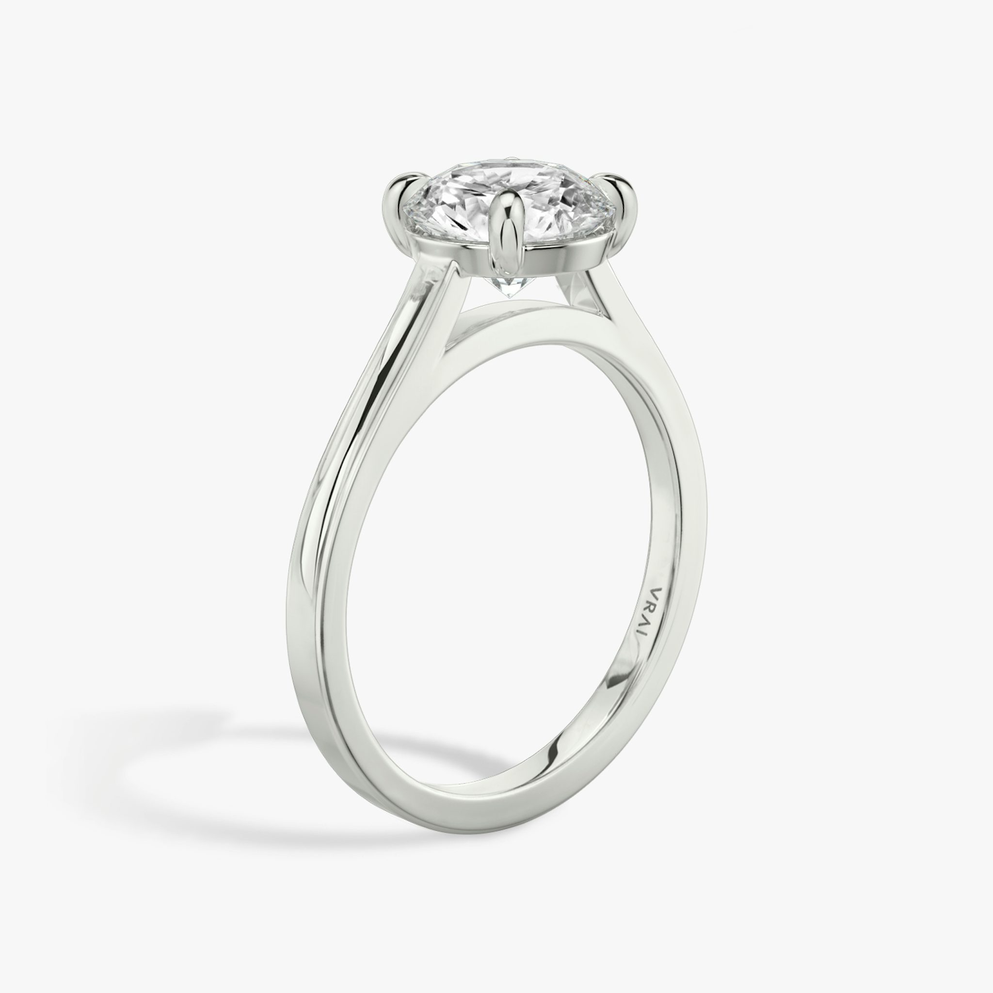 The Cathedral | Round Brilliant | 18k | White Gold | bandAccent: Plain | caratWeight: 1.0ct | diamondOrientation: vertical