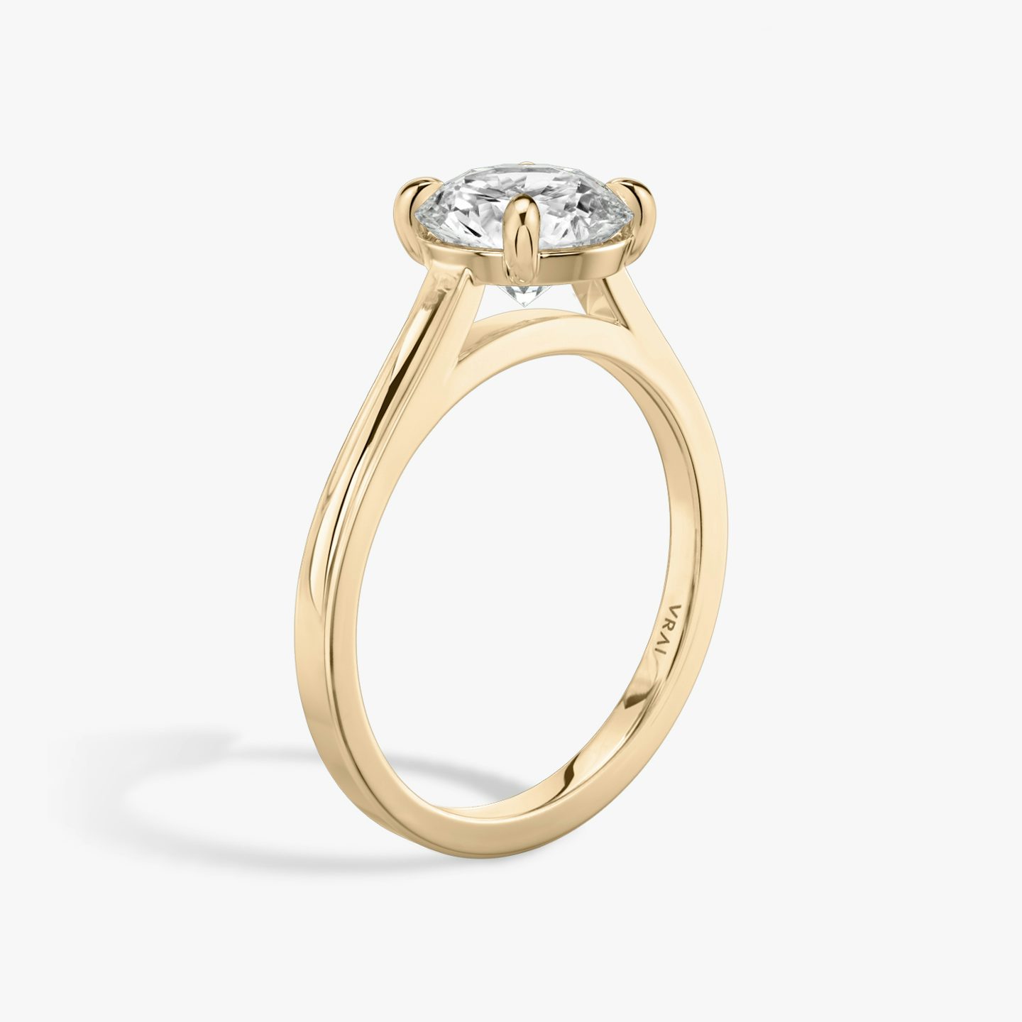 The Cathedral | Round Brilliant | 14k | Rose Gold | bandAccent: Plain | caratWeight: 1.5ct | diamondOrientation: vertical