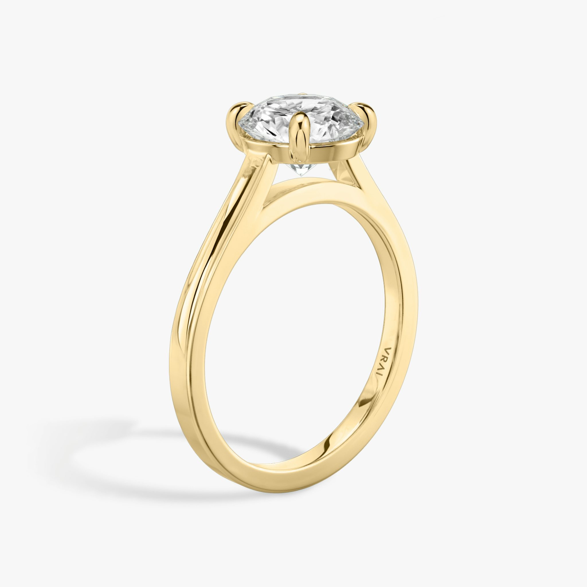 The Cathedral | Round Brilliant | 18k | Yellow Gold | bandAccent: Plain | caratWeight: other | diamondOrientation: vertical