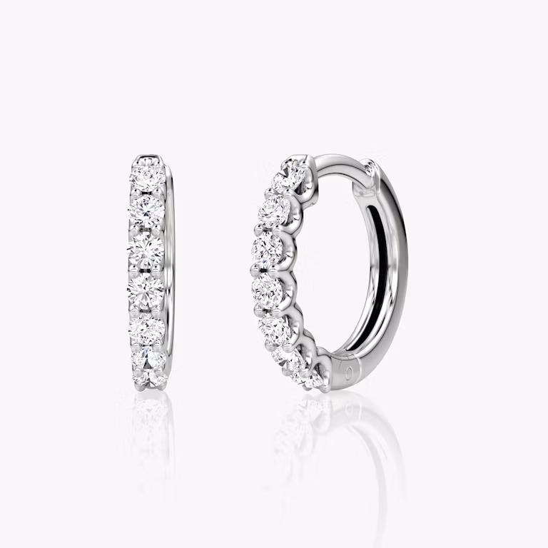 A pair of white gold Eternity Hoops.