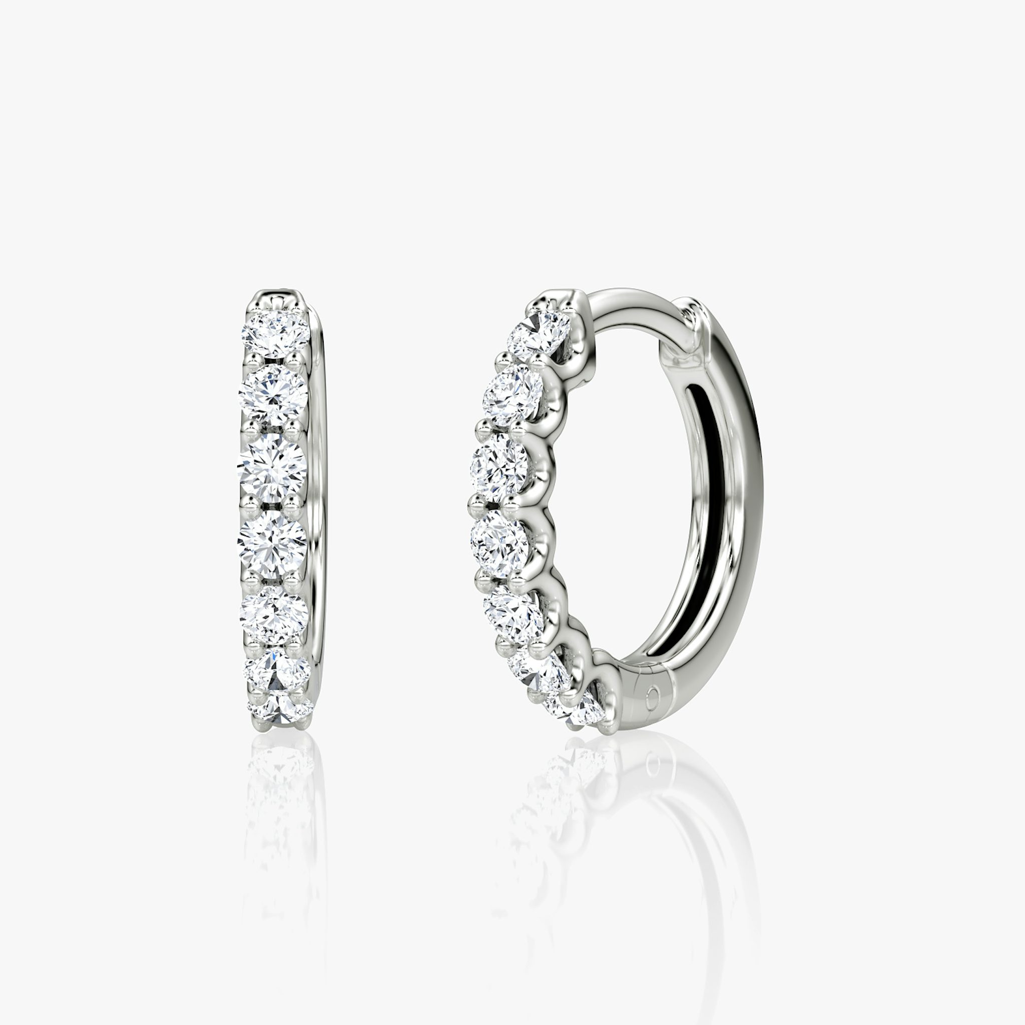 A pair of white gold Eternity Hoops.