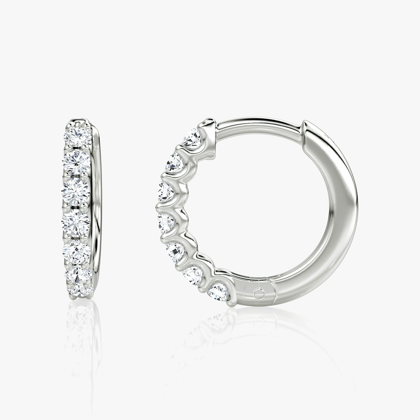Eternity Hoop | Round Brilliant | 14k | White Gold | eternityStyle: half | earringSize: 12mm