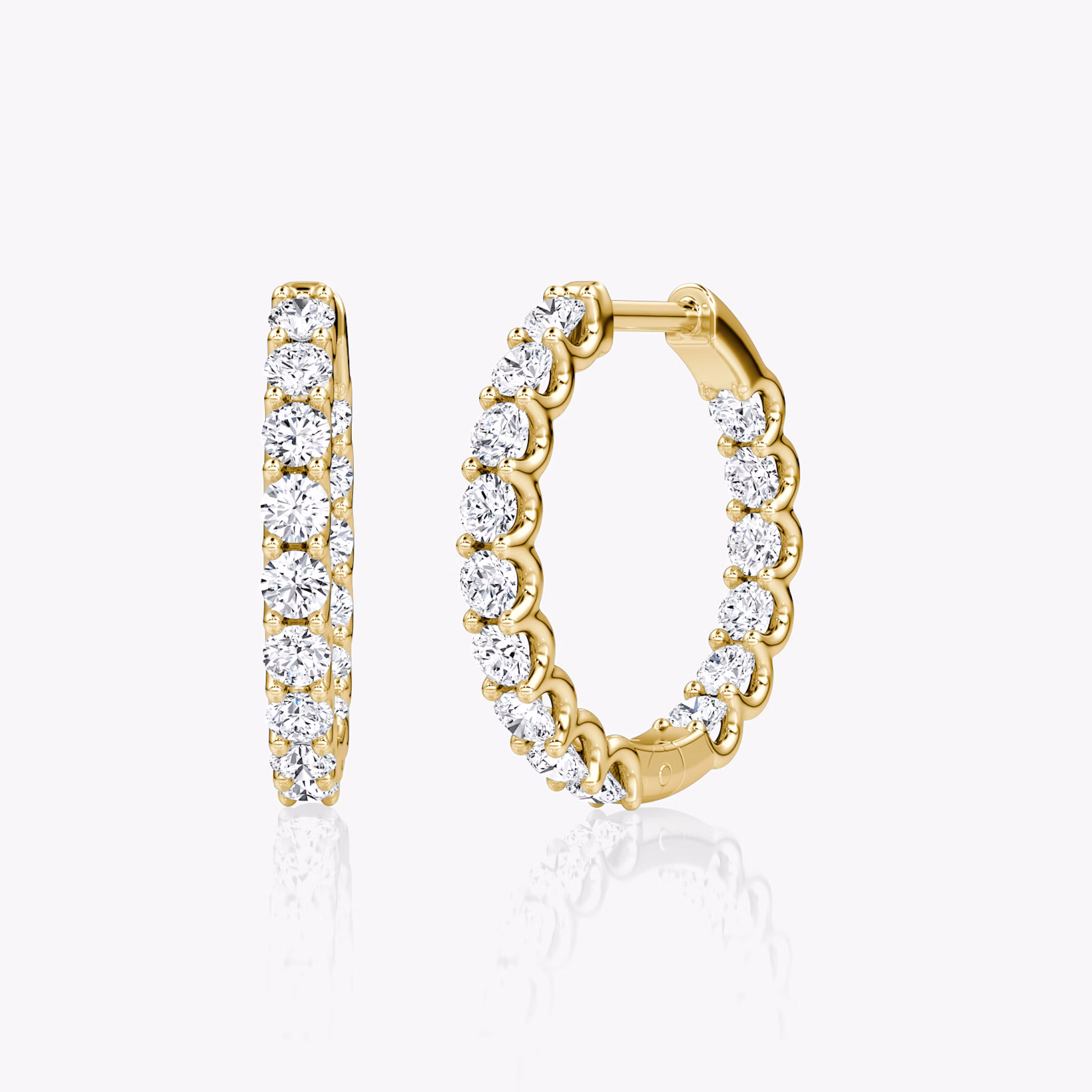 Eternity Hoop | Round Brilliant | 14k | Yellow Gold | caratWeight: 0.75ct | eternityStyle: full | earringSize: 18mm