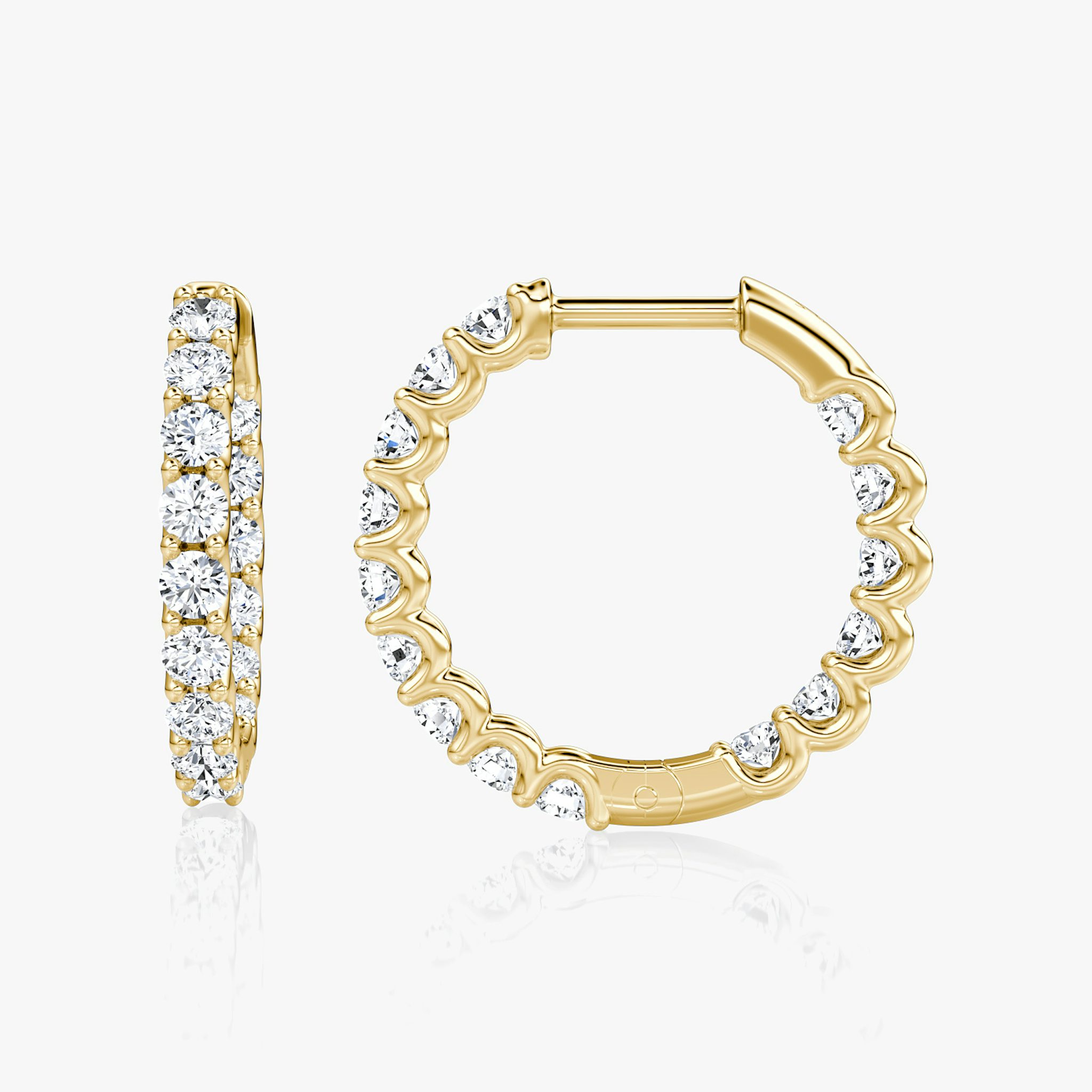Eternity Hoop | Round Brilliant | 14k | Yellow Gold | caratWeight: 0.75ct | eternityStyle: full | earringSize: 18mm