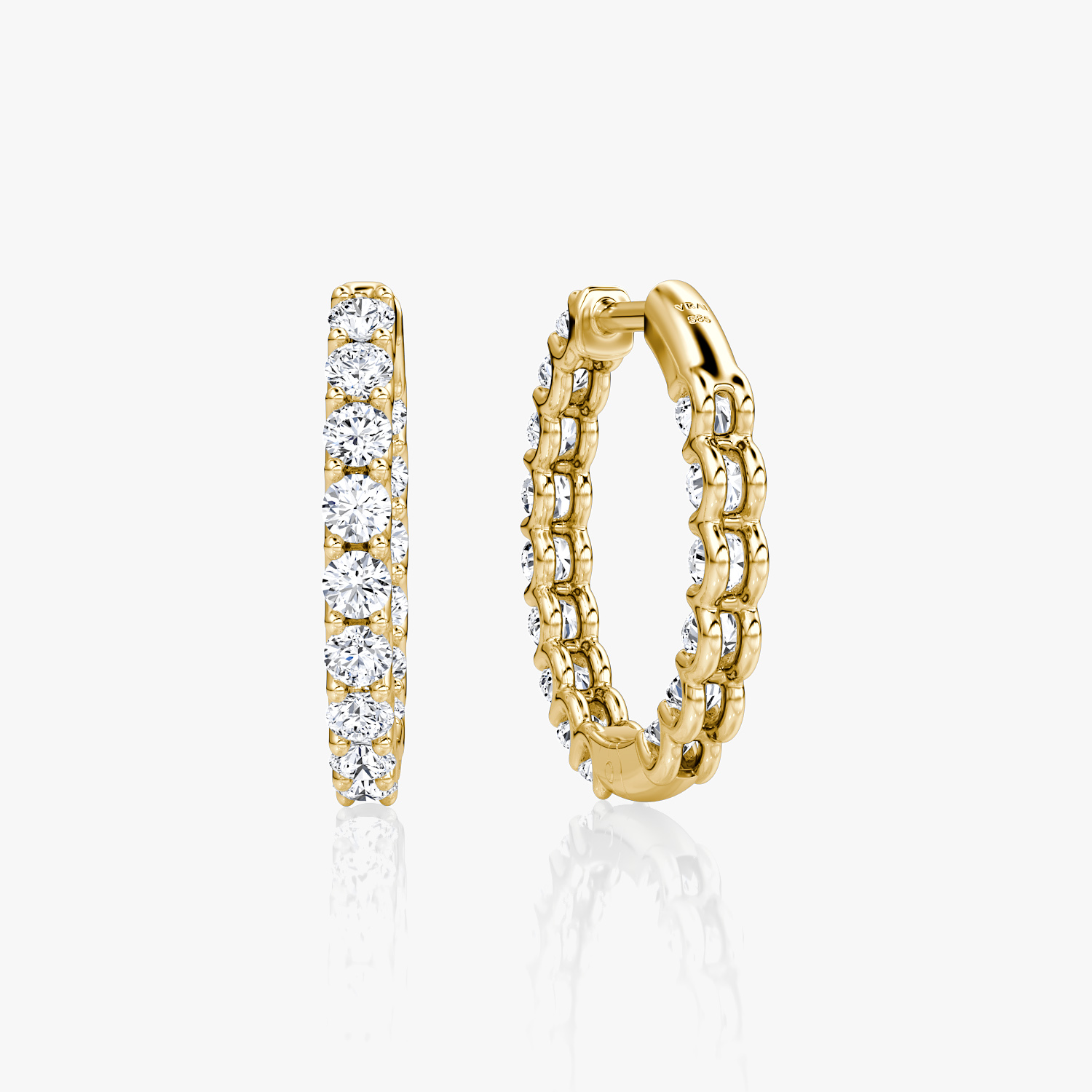 14K outlet Yellow Gold Eternity CZ Hoops