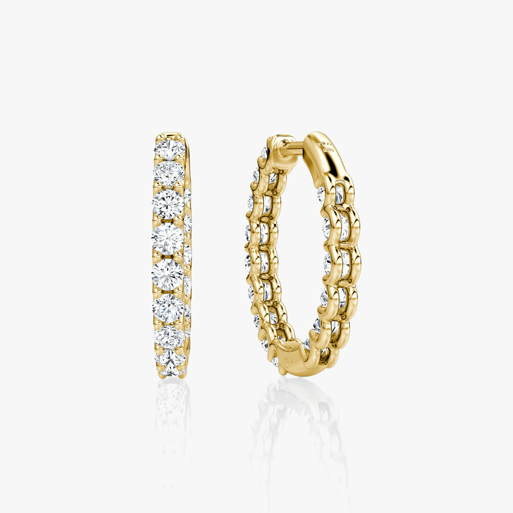 Eternity Hoop | Round Brilliant | 14k | Yellow Gold | caratWeight: 0.75ct | eternityStyle: full | earringSize: 18mm