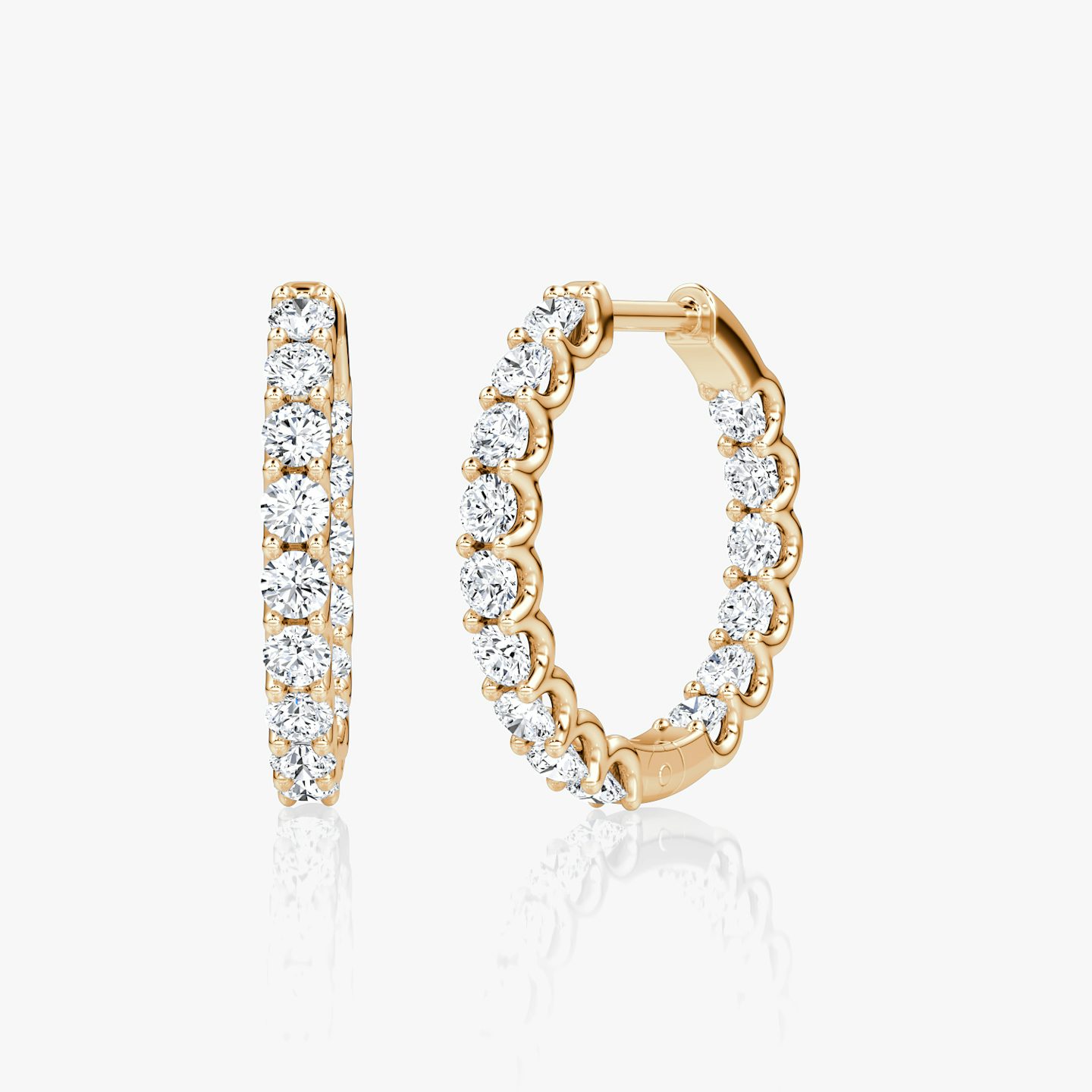 Eternity Hoop | Round Brilliant | 14k | Rose Gold | caratWeight: 0.75ct | eternityStyle: full | earringSize: 18mm