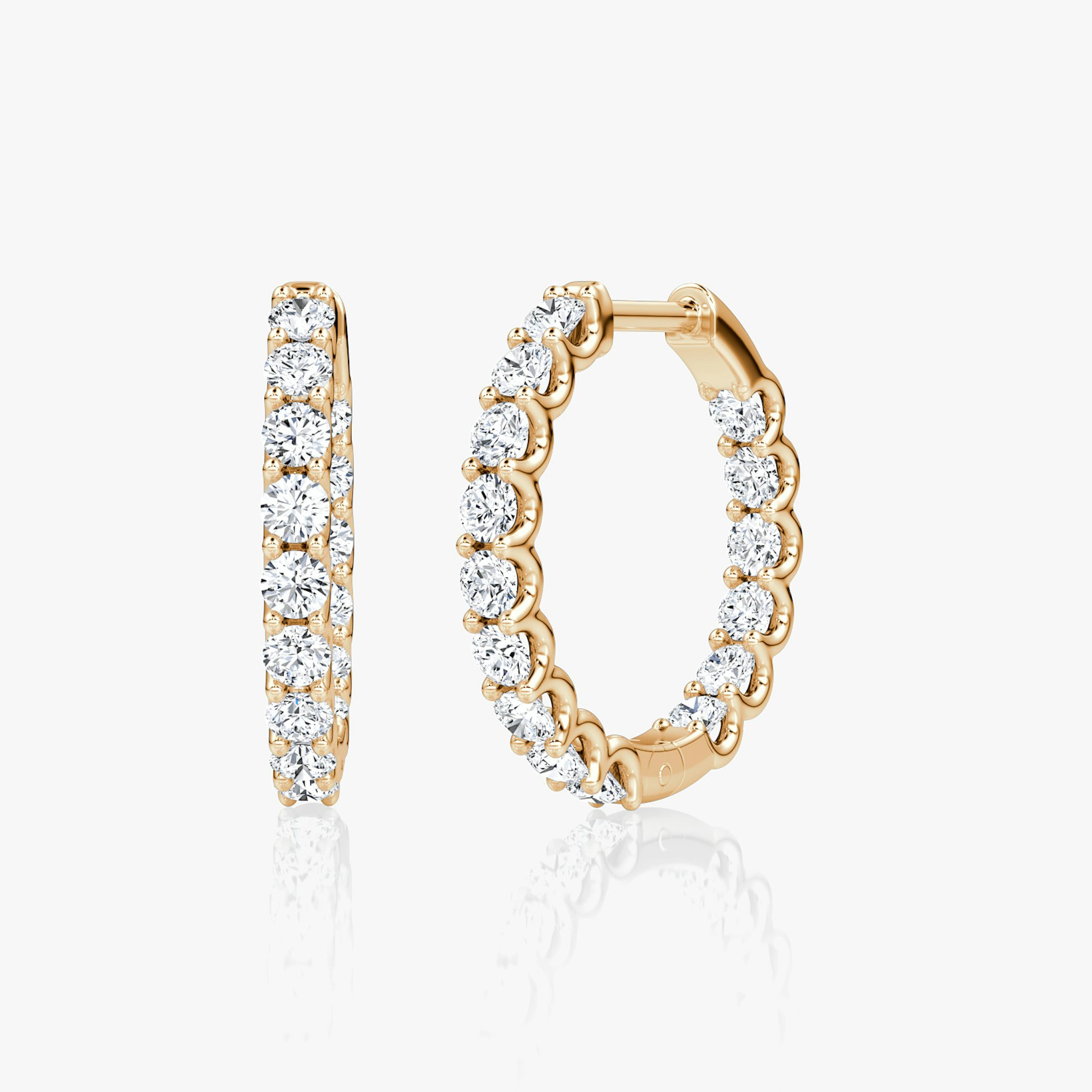 Eternity Hoop | Round Brilliant | 14k | Rose Gold | caratWeight: 0.75ct | eternityStyle: full | earringSize: 18mm