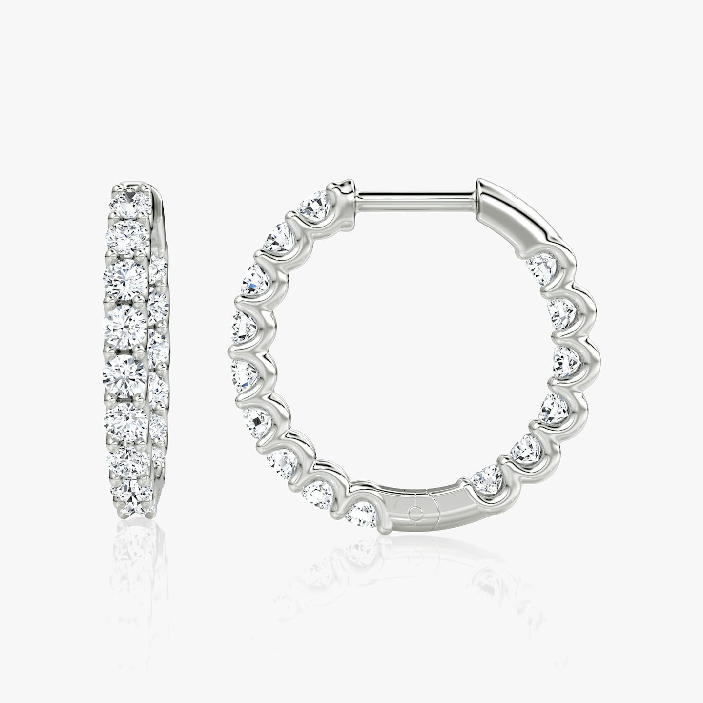 Eternity Hoop | Round Brilliant | 14k | White Gold | caratWeight: 0.75ct | eternityStyle: full | earringSize: 18mm