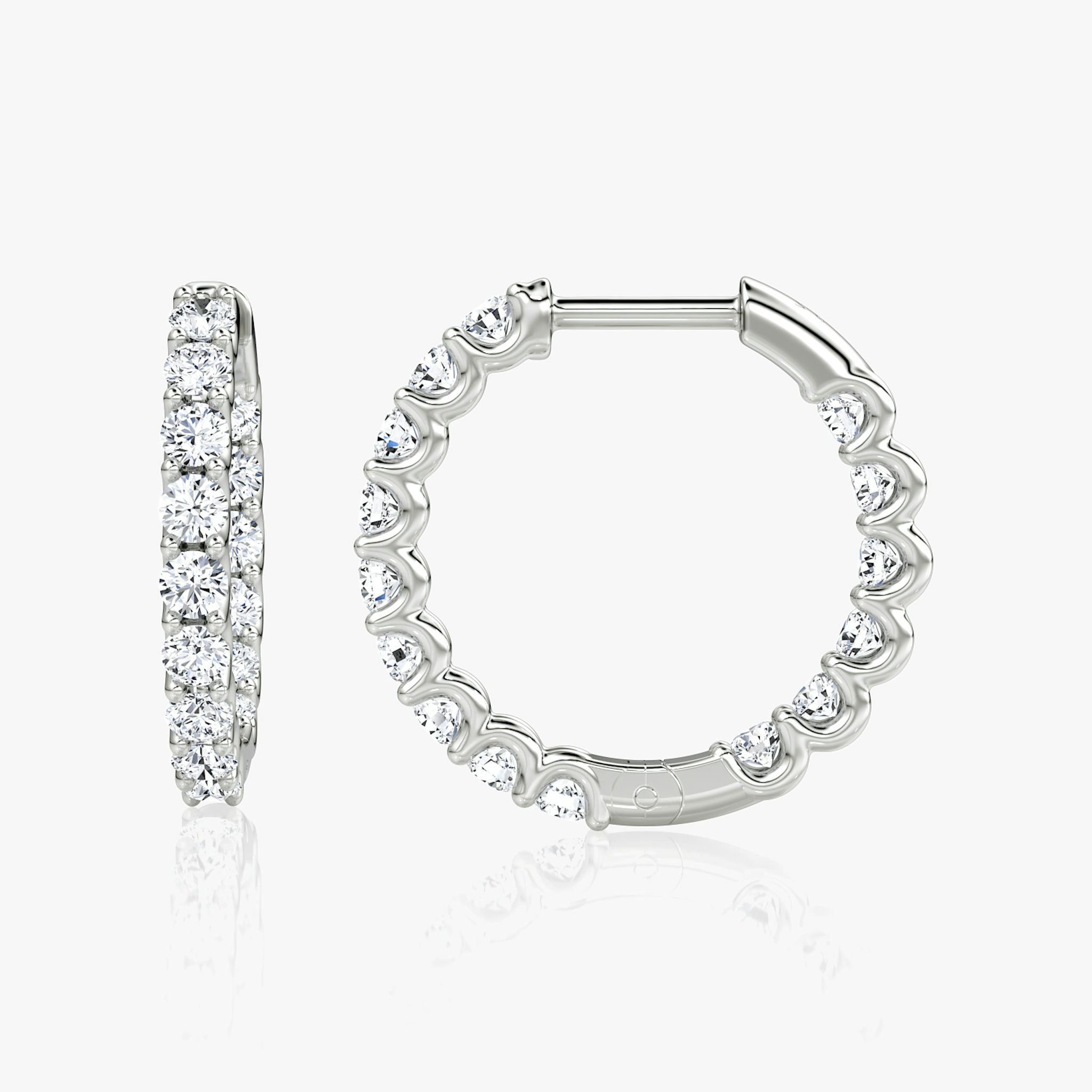 Eternity Hoop | Round Brilliant | 14k | White Gold | caratWeight: 0.75ct | eternityStyle: full | earringSize: 18mm