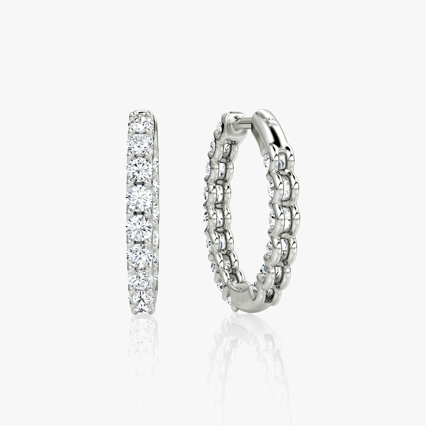 Eternity Hoop | Round Brilliant | 14k | White Gold | caratWeight: 0.75ct | eternityStyle: full | earringSize: 18mm