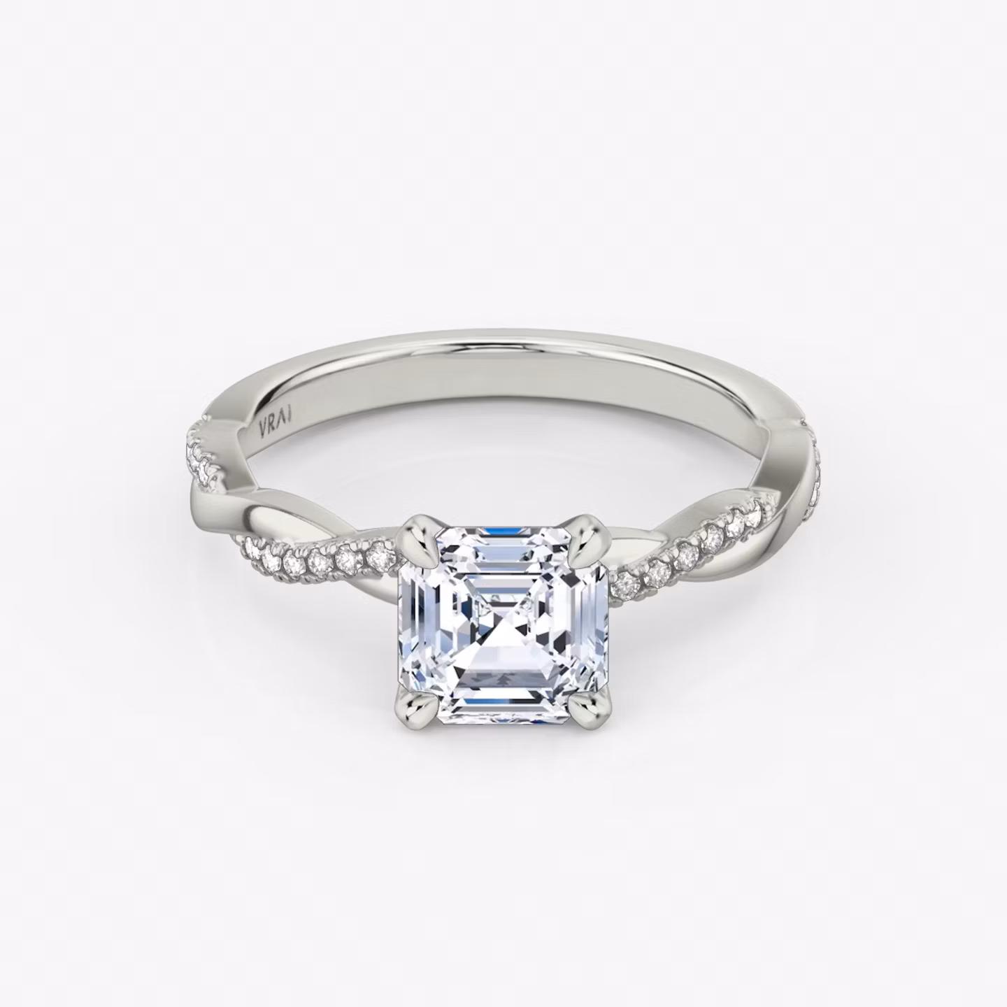 The Twisted Classic Asscher | Platinum