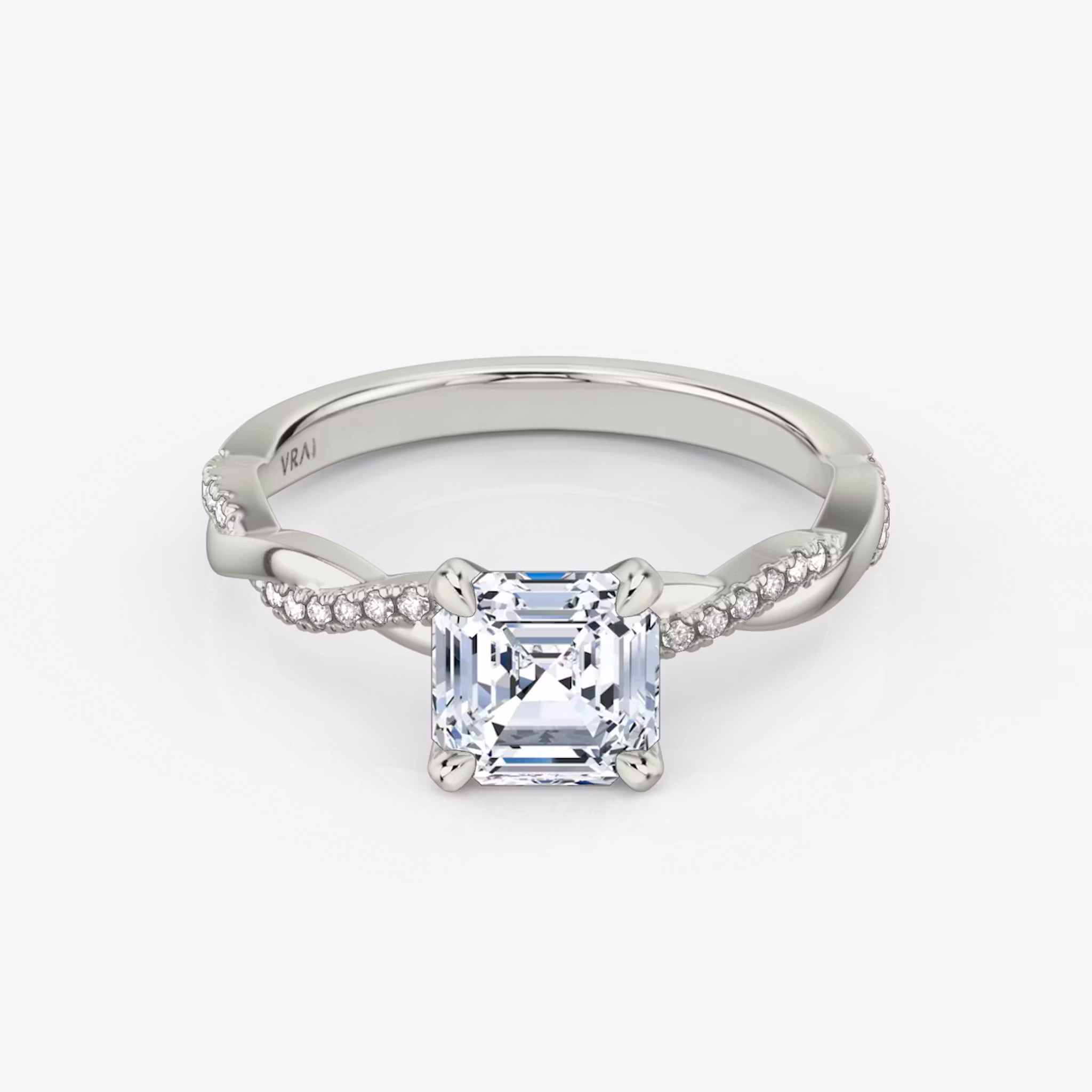 The Twisted Classic Asscher | White Gold