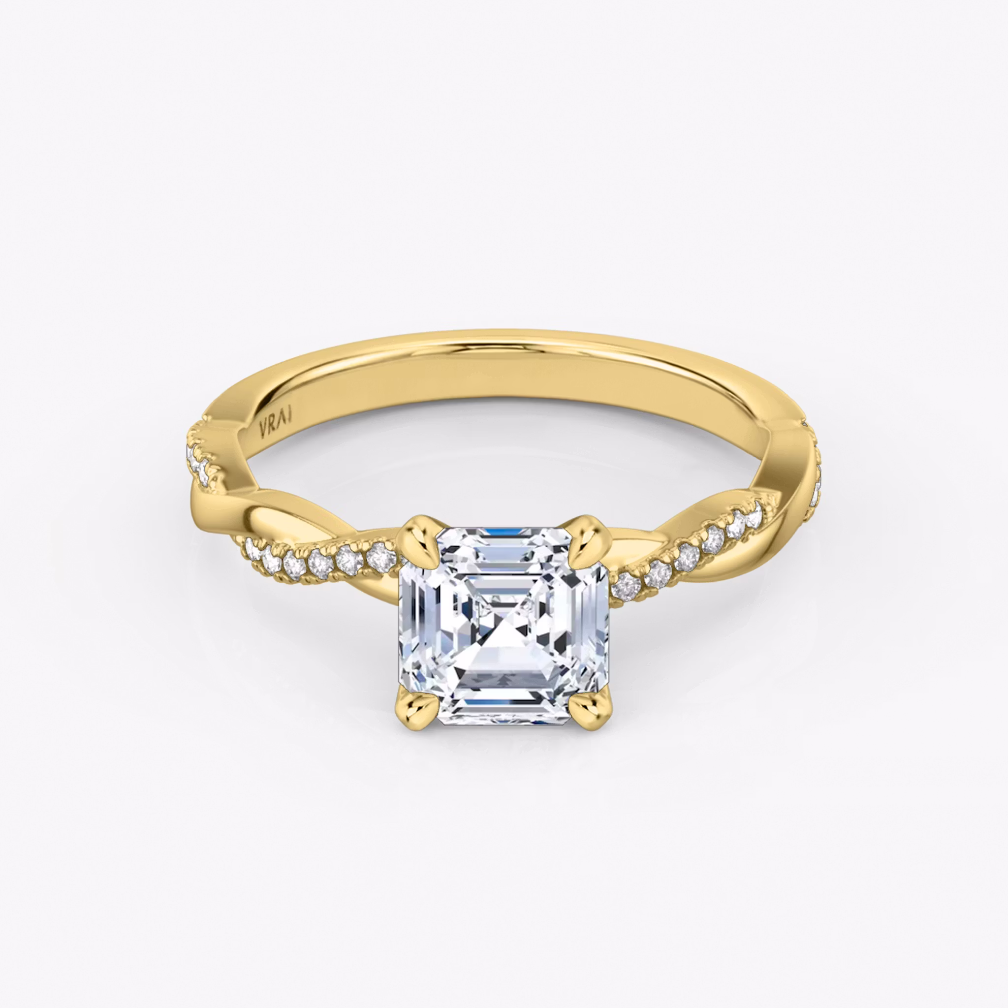 The Twisted Classic Asscher | Yellow Gold