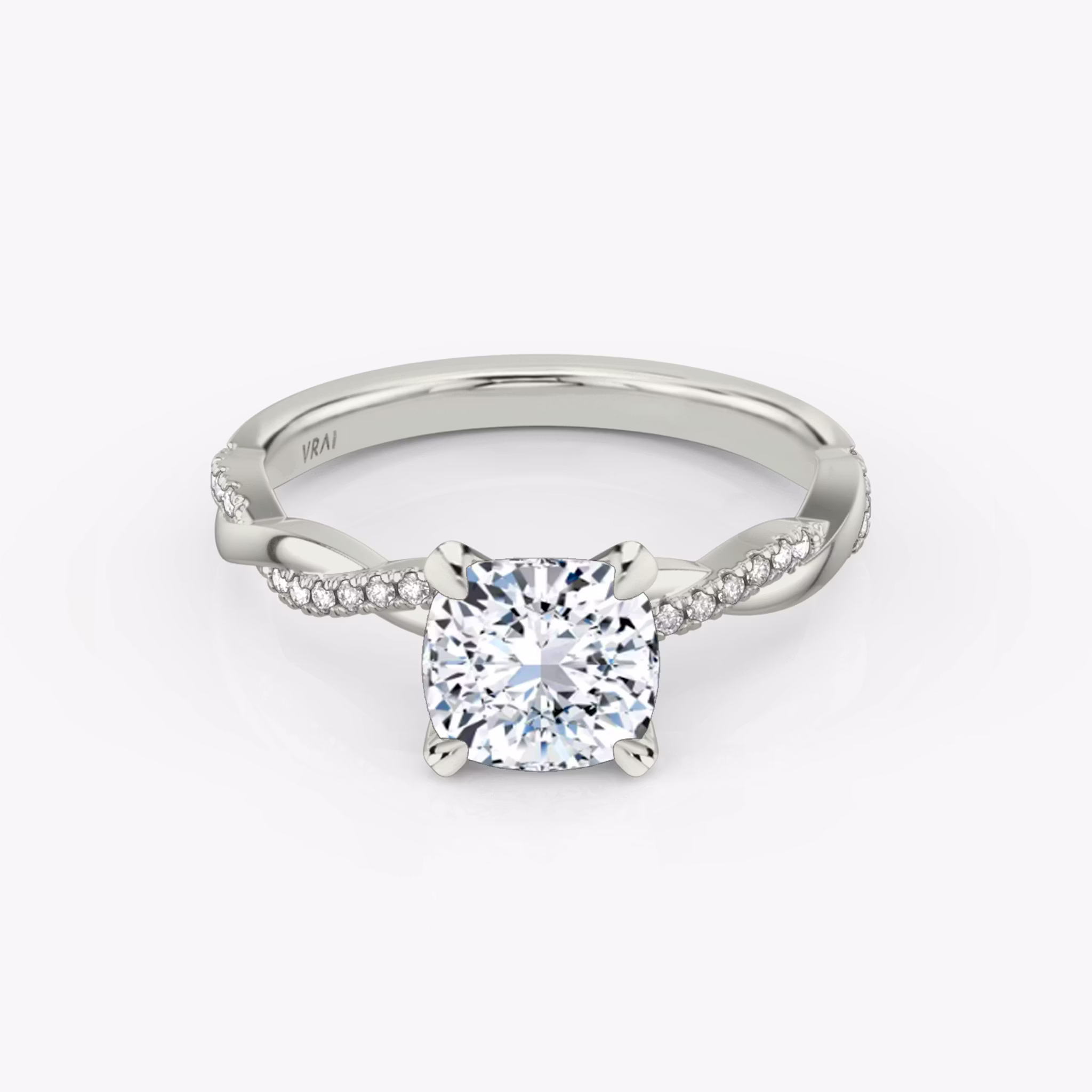 The Twisted Classic Cushion | White Gold