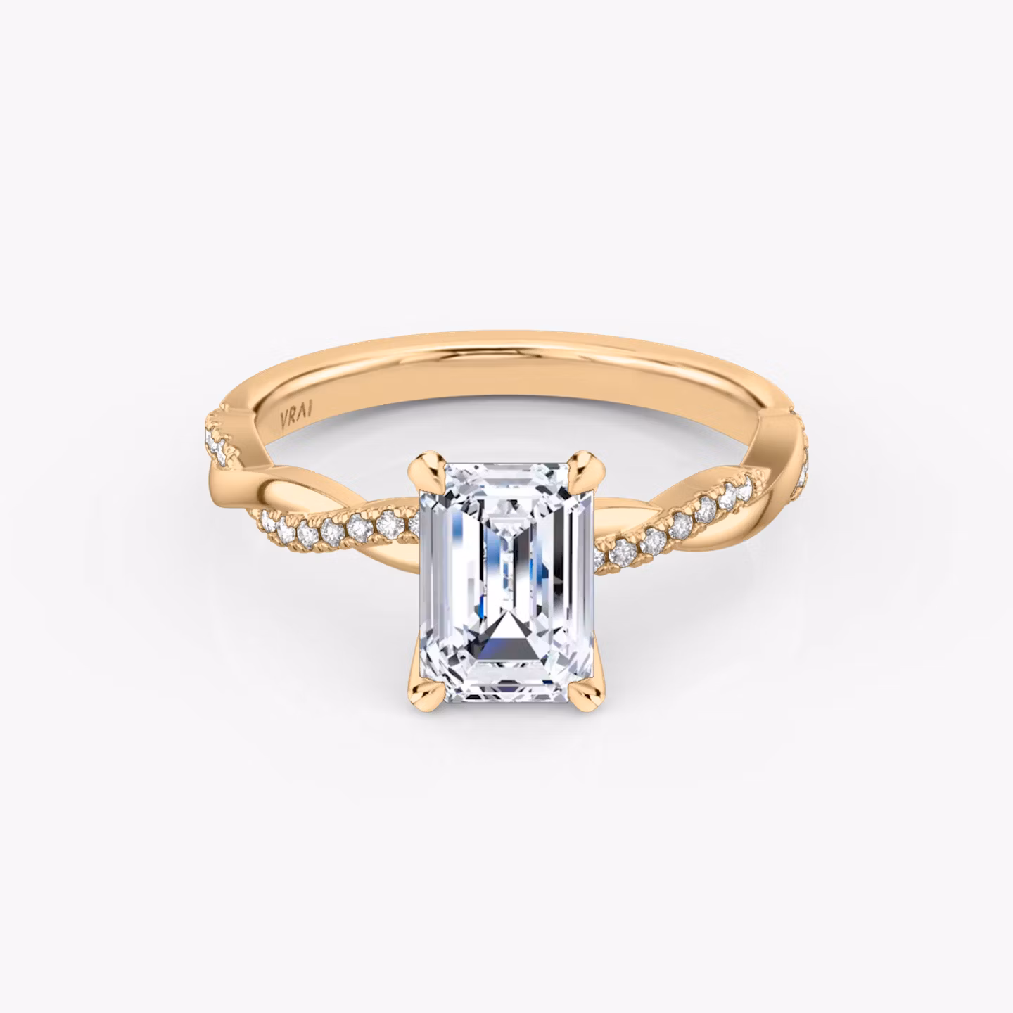 The Twisted Classic Emerald | Rose Gold