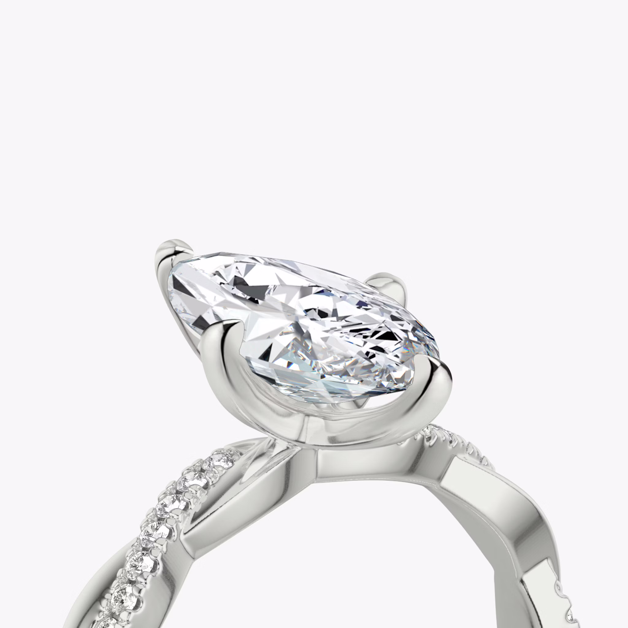 The Twisted Classic | Marquise | Platinum | bandAccent: Pavé | diamondOrientation: vertical | caratWeight: other