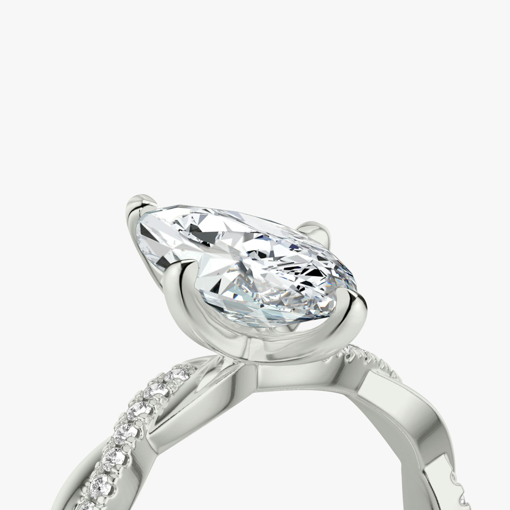 The Twisted Classic | Marquise | Platinum | bandAccent: Pavé | diamondOrientation: vertical | caratWeight: other