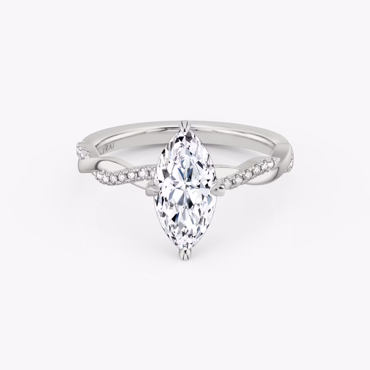 The Twisted Classic | Marquise | Platinum | bandAccent: Pavé | diamondOrientation: vertical | caratWeight: other