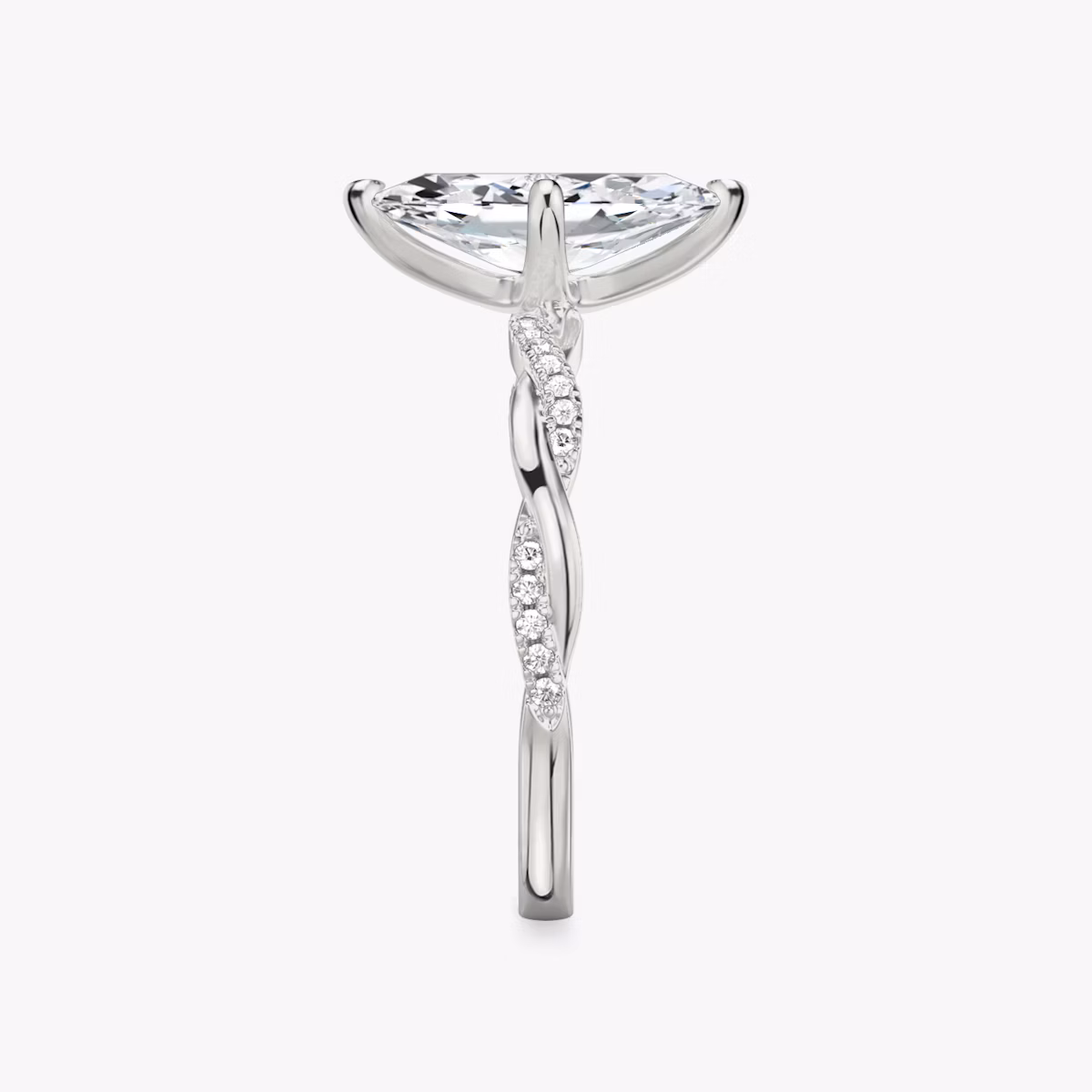 The Twisted Classic | Marquise | Platinum | bandAccent: Pavé | diamondOrientation: vertical | caratWeight: other