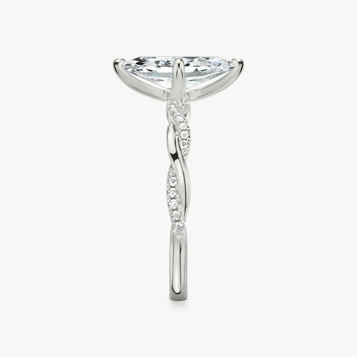 The Twisted Classic | Marquise | Platinum | bandAccent: Pavé | diamondOrientation: vertical | caratWeight: other