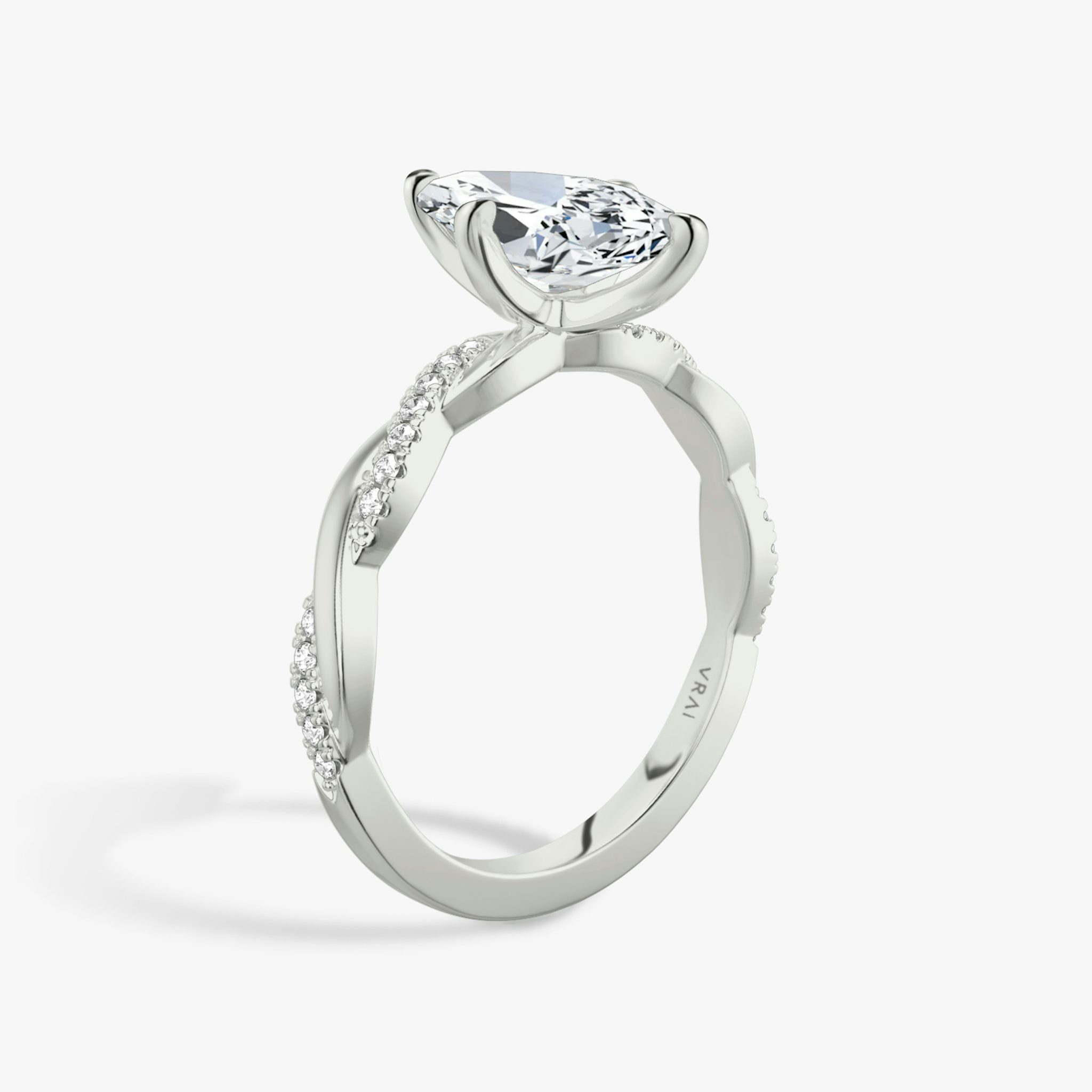 The Twisted Classic | Marquise | Platinum | bandAccent: Pavé | diamondOrientation: vertical | caratWeight: other