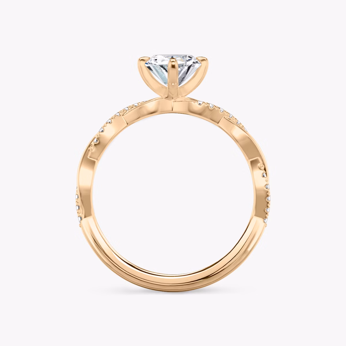The Twisted Classic | Marquise | 14k | Rose Gold | bandAccent: Pavé | diamondOrientation: vertical | caratWeight: other