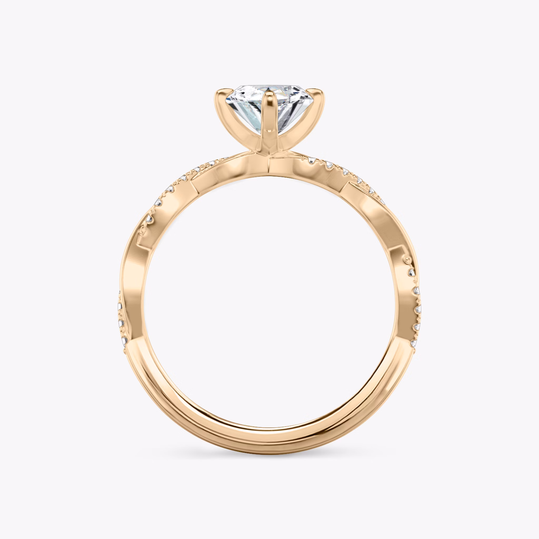 The Twisted Classic | Marquise | 14k | Rose Gold | bandAccent: Pavé | diamondOrientation: vertical | caratWeight: other