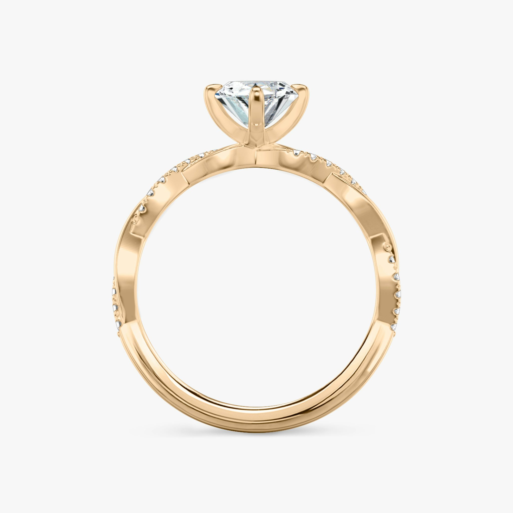 The Twisted Classic | Marquise | 14k | Rose Gold | bandAccent: Pavé | diamondOrientation: vertical | caratWeight: other