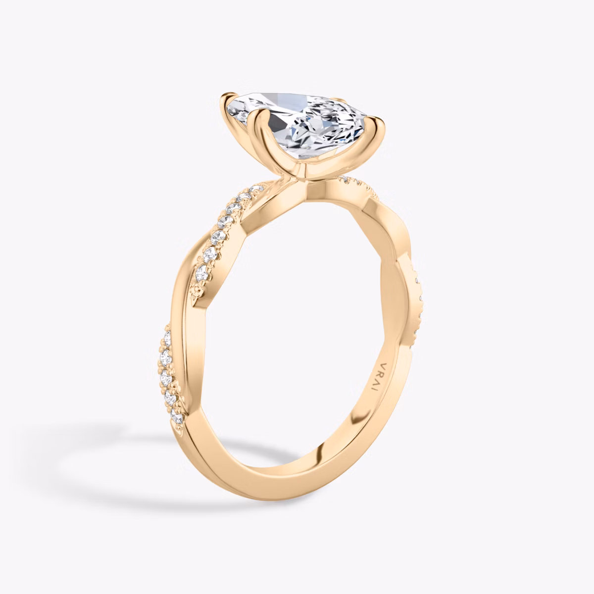 The Twisted Classic | Marquise | 14k | Rose Gold | bandAccent: Pavé | diamondOrientation: vertical | caratWeight: other