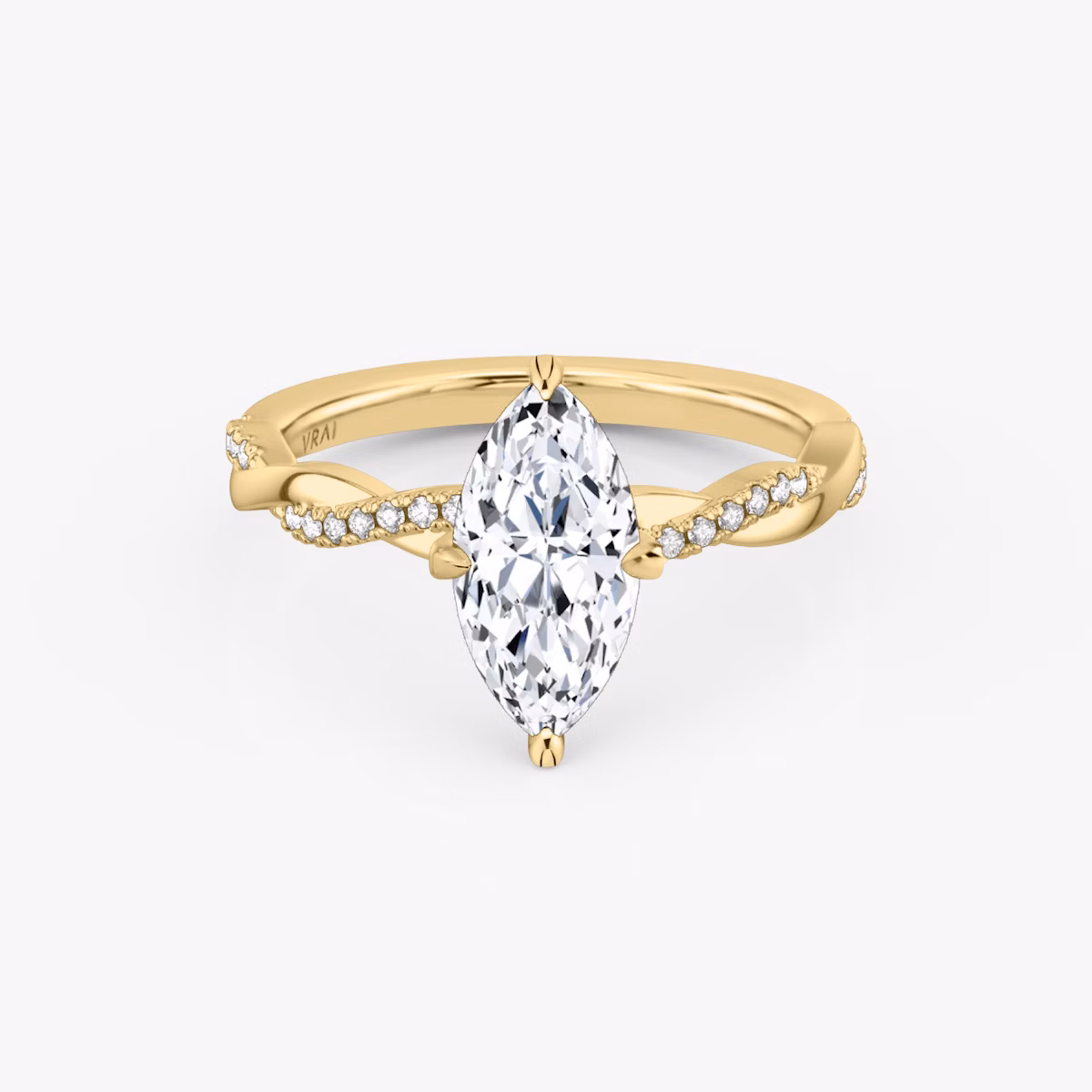 The Twisted Classic | Marquise | 18k | Yellow Gold | bandAccent: Pavé | diamondOrientation: vertical | caratWeight: other
