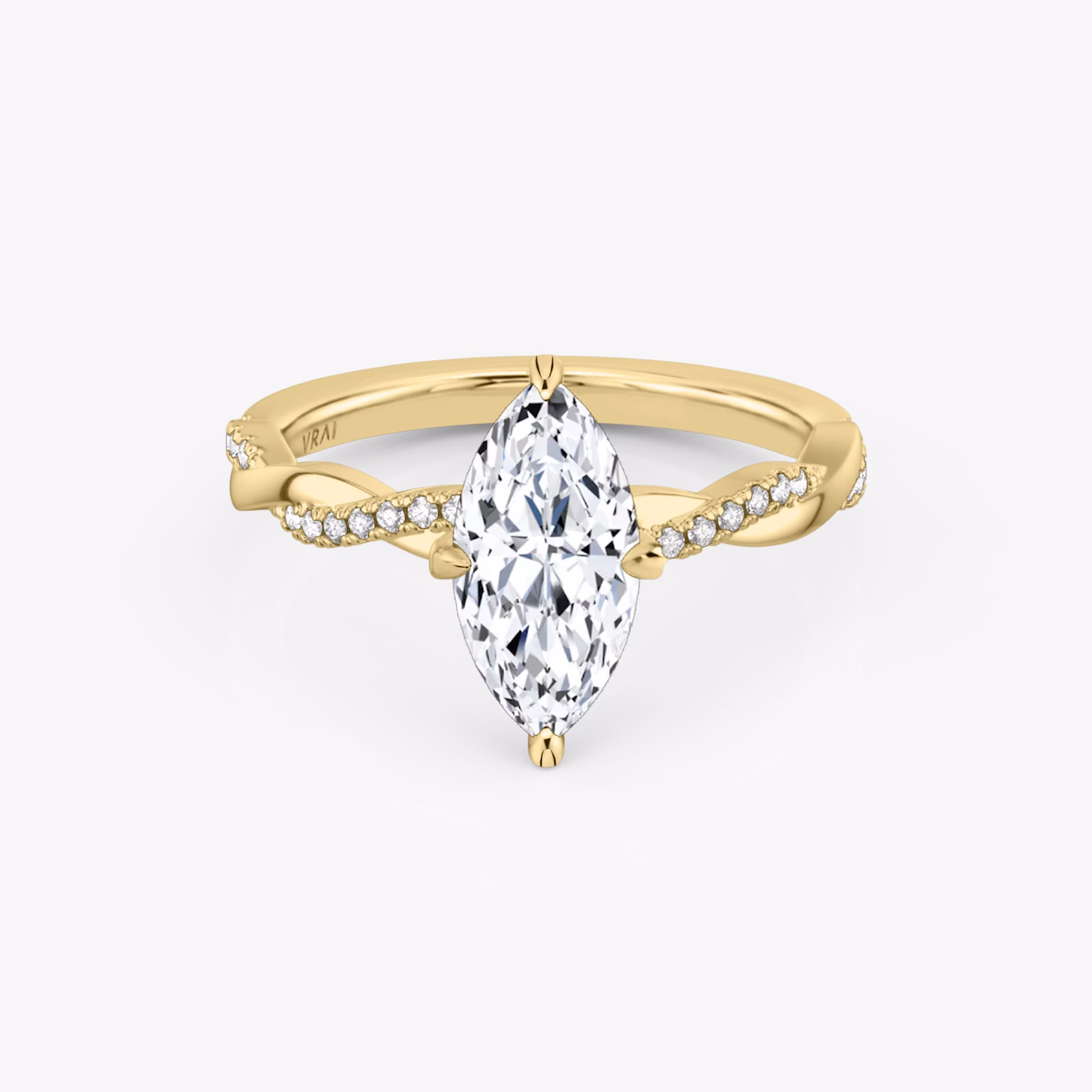 The Twisted Classic | Marquise | 18k | Yellow Gold | bandAccent: Pavé | diamondOrientation: vertical | caratWeight: other