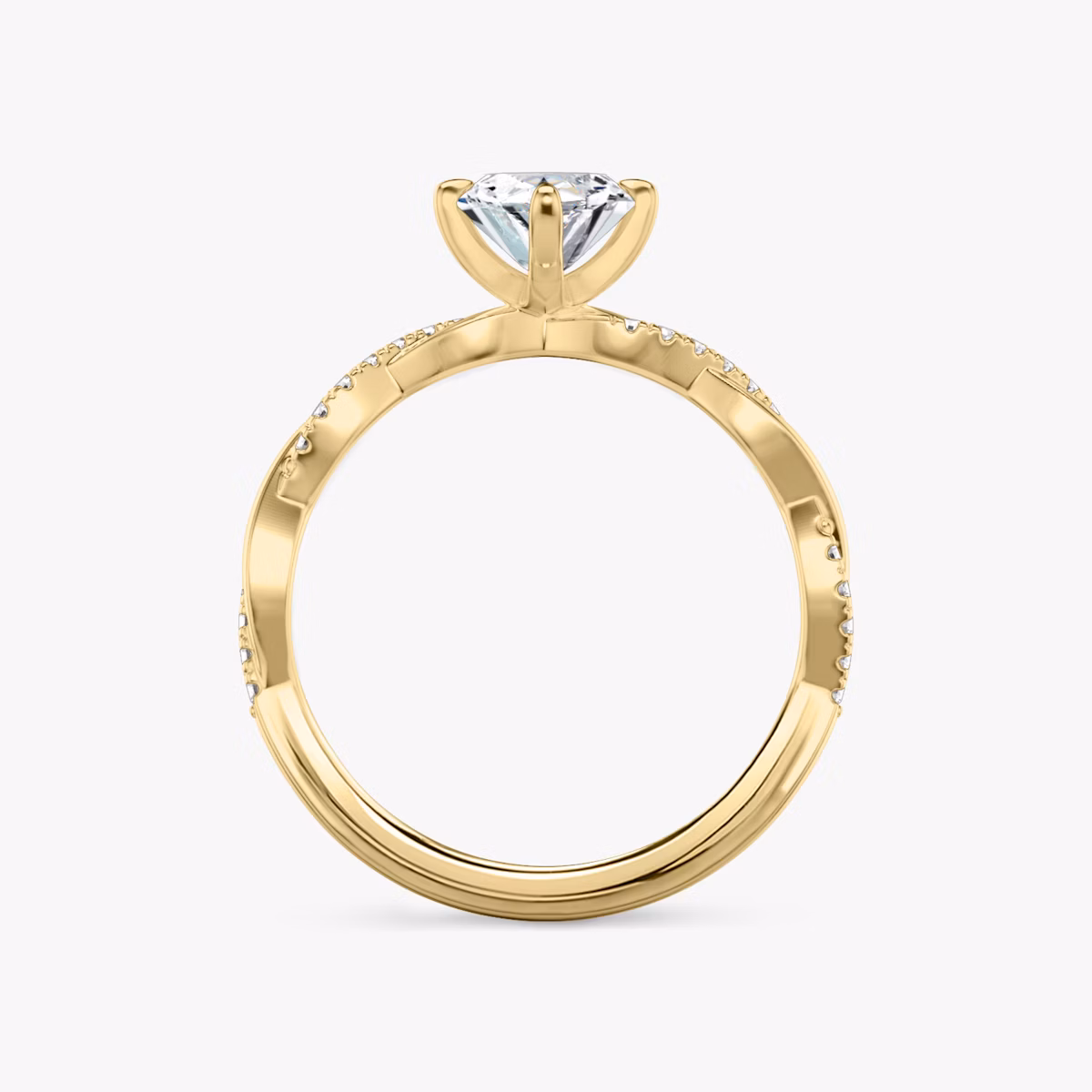 The Twisted Classic | Marquise | 18k | Yellow Gold | bandAccent: Pavé | diamondOrientation: vertical | caratWeight: other