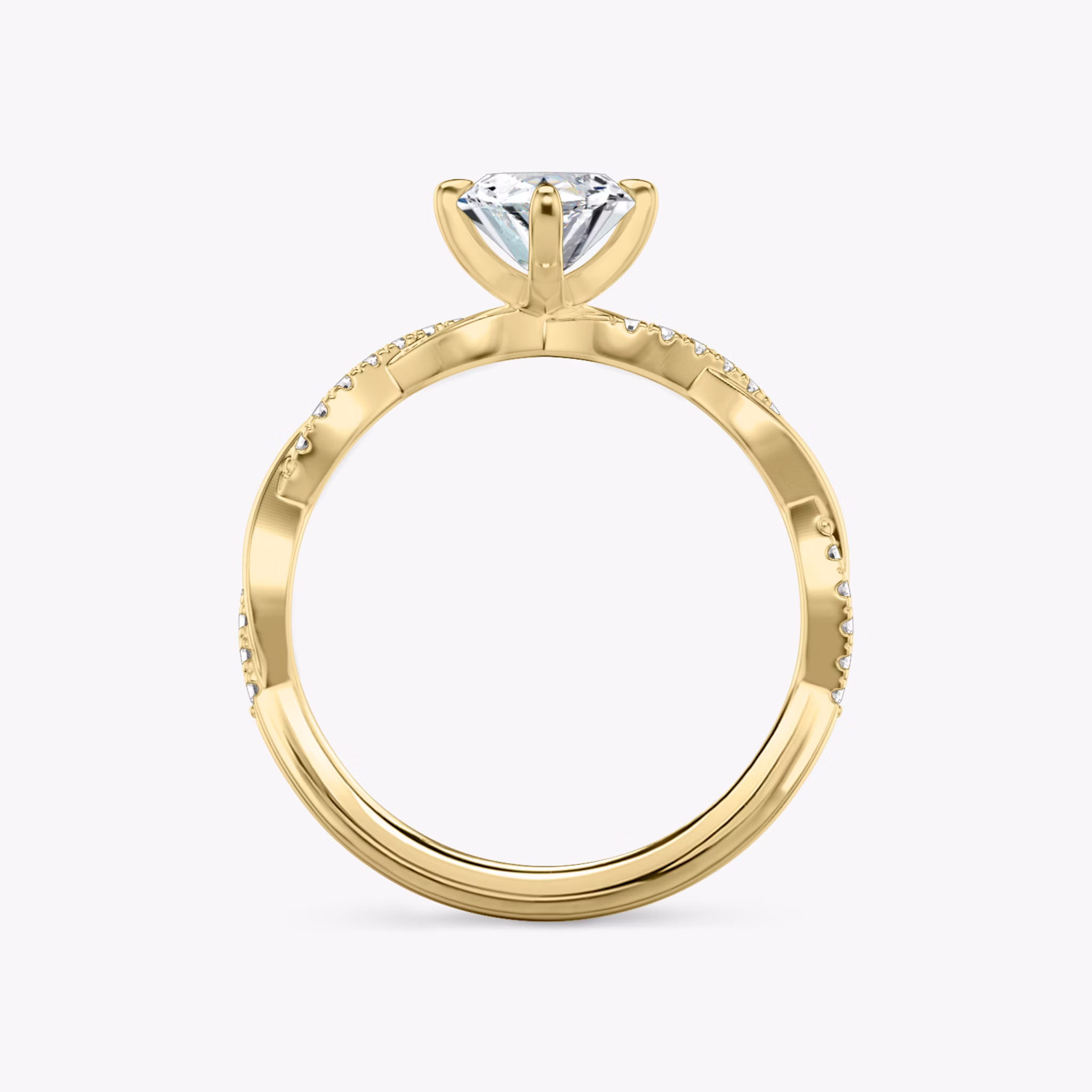 The Twisted Classic | Marquise | 18k | Yellow Gold | bandAccent: Pavé | diamondOrientation: vertical | caratWeight: other